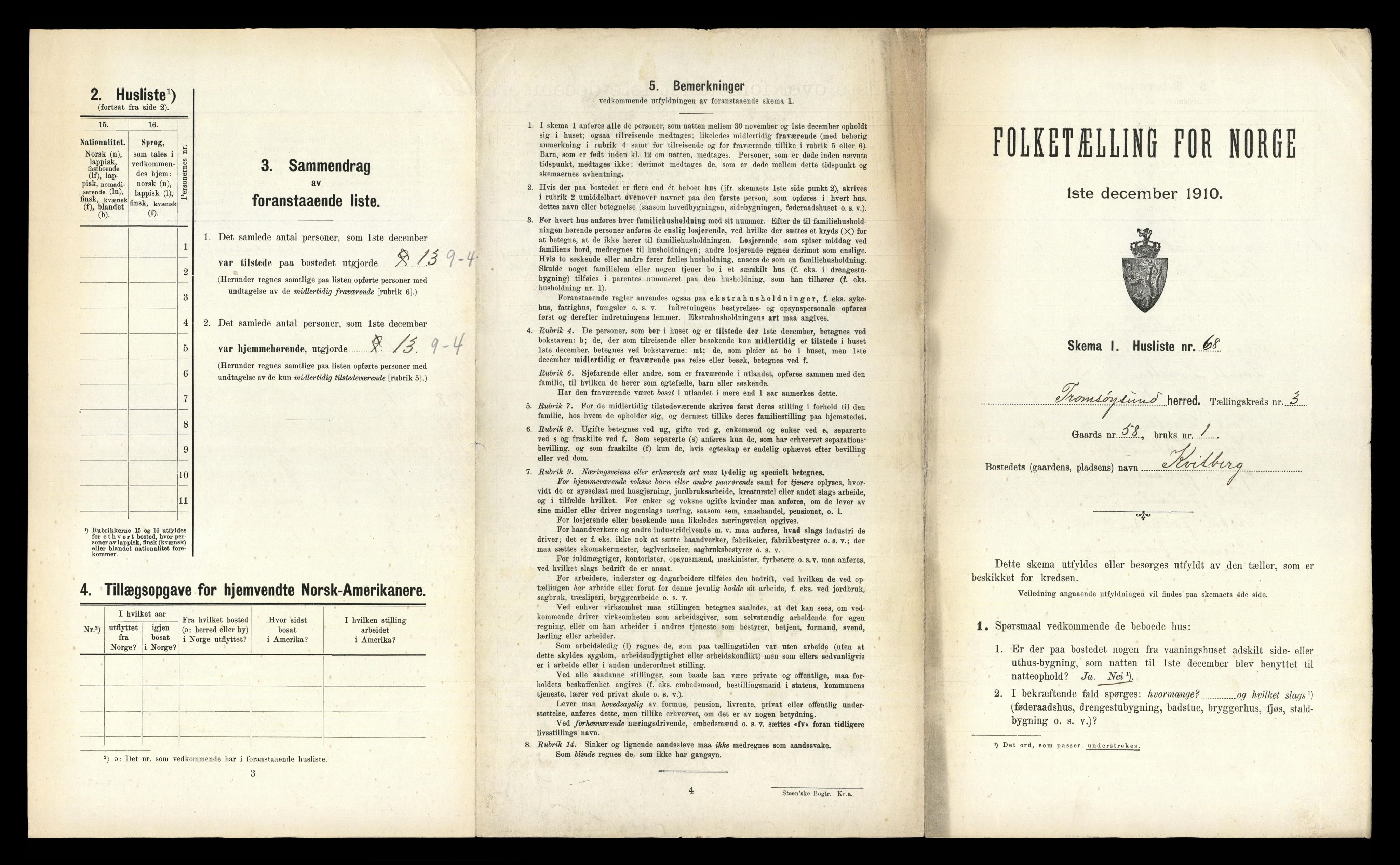 RA, Folketelling 1910 for 1934 Tromsøysund herred, 1910, s. 805