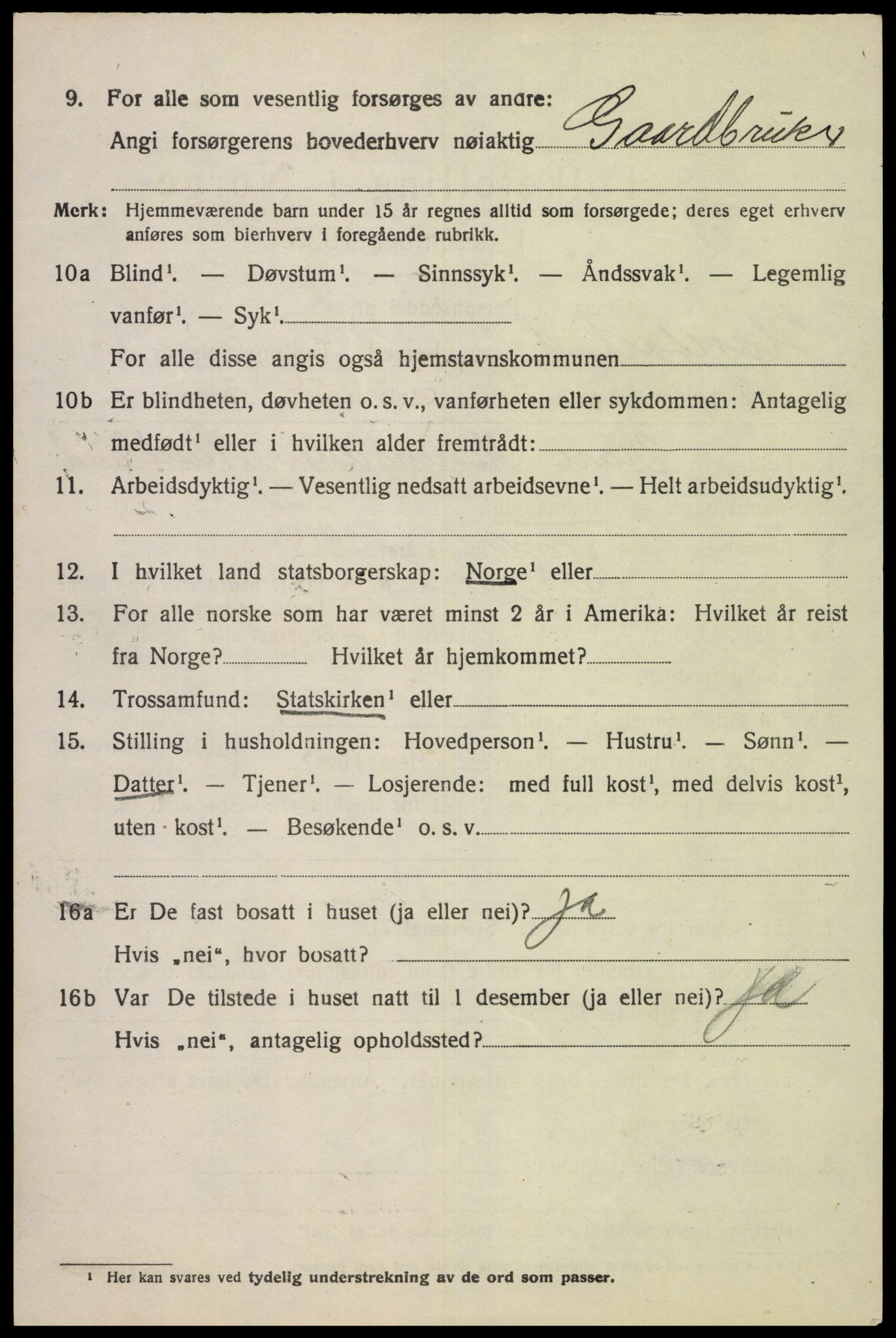 SAK, Folketelling 1920 for 1034 Hægebostad herred, 1920, s. 2094