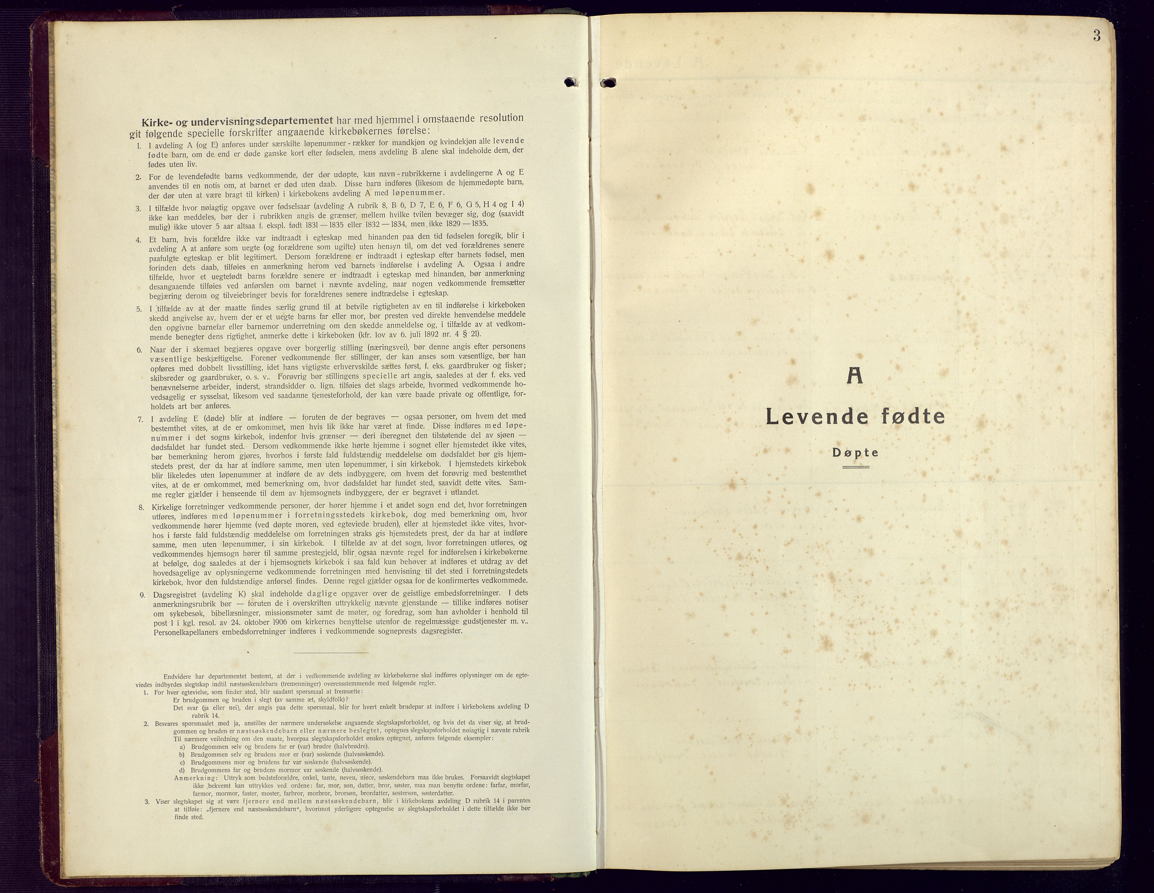 Lista sokneprestkontor, SAK/1111-0027/F/Fb/L0006: Klokkerbok nr. B 6, 1924-1947, s. 3