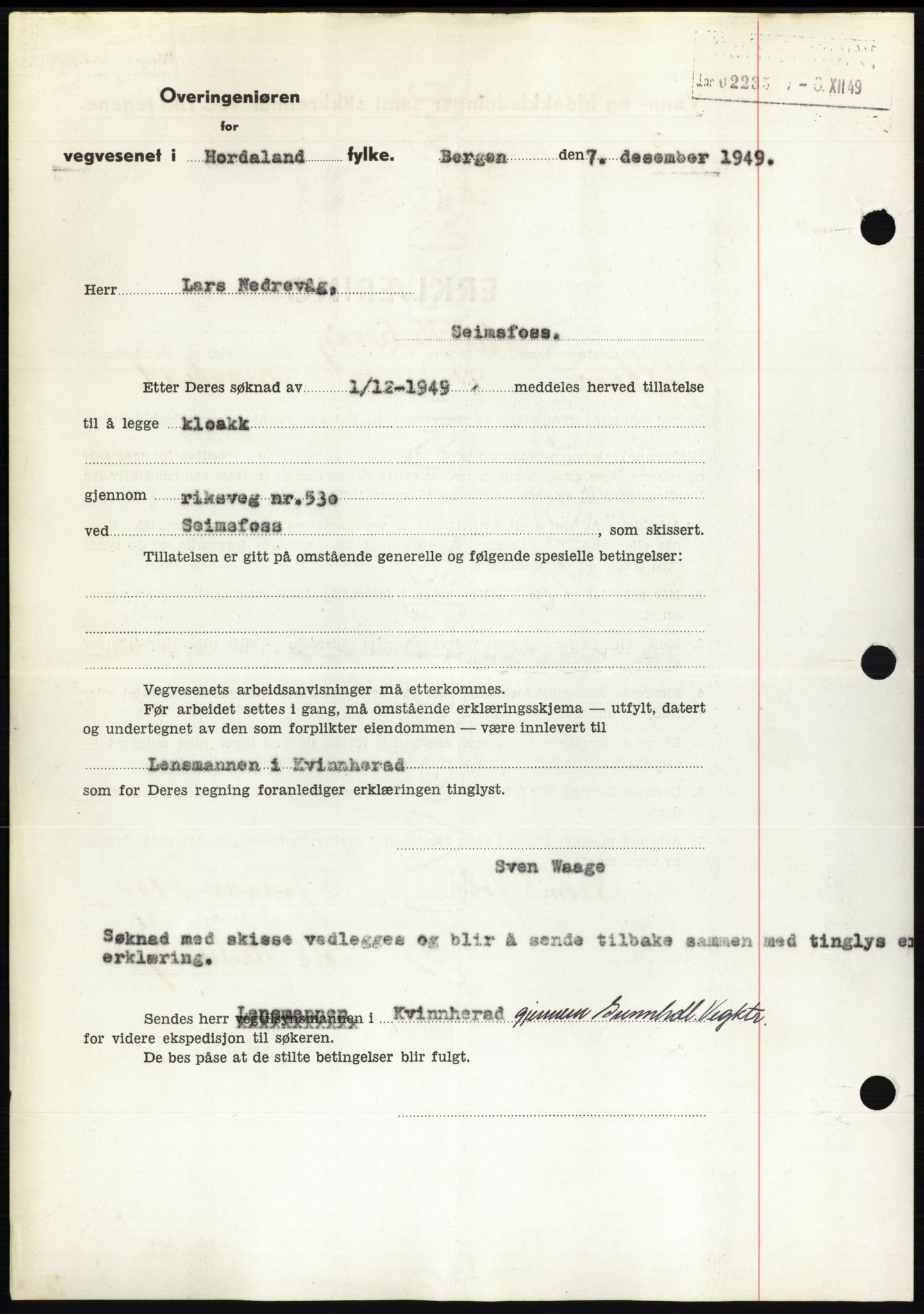 Sunnhordland sorenskrivar, AV/SAB-A-2401: Pantebok nr. B75-79, 1948-1950, Dagboknr: 186/1950