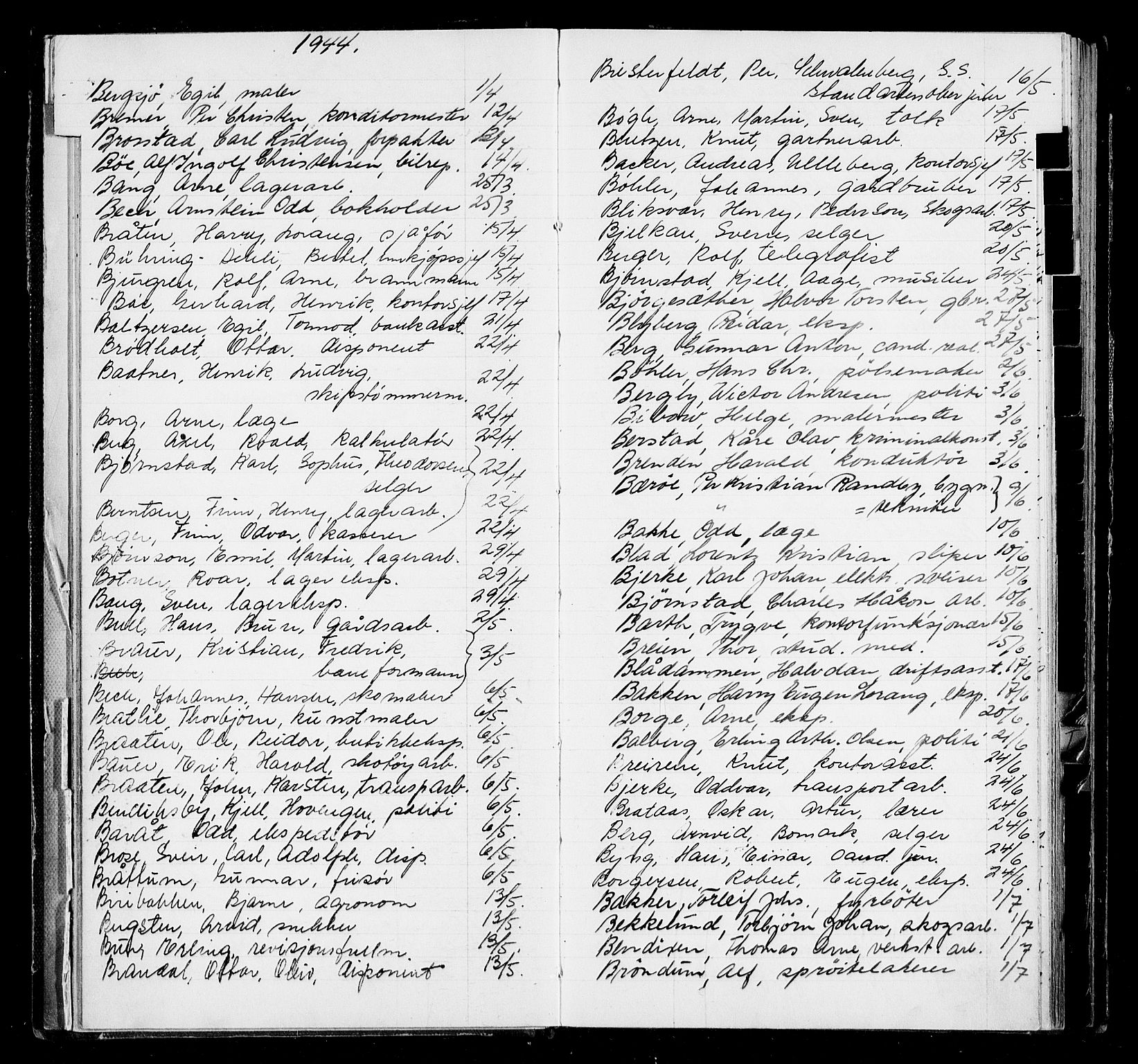 Oslo byfogd avd. I, AV/SAO-A-10220/L/La/L0006: Vigselsregister, 1943-1946, s. 18