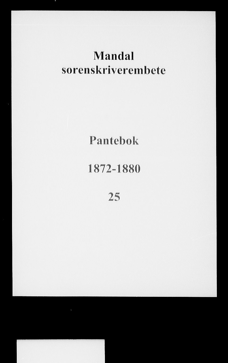 Mandal sorenskriveri, SAK/1221-0005/001/G/Gb/Gba/L0044: Pantebok nr. 25, 1872-1880