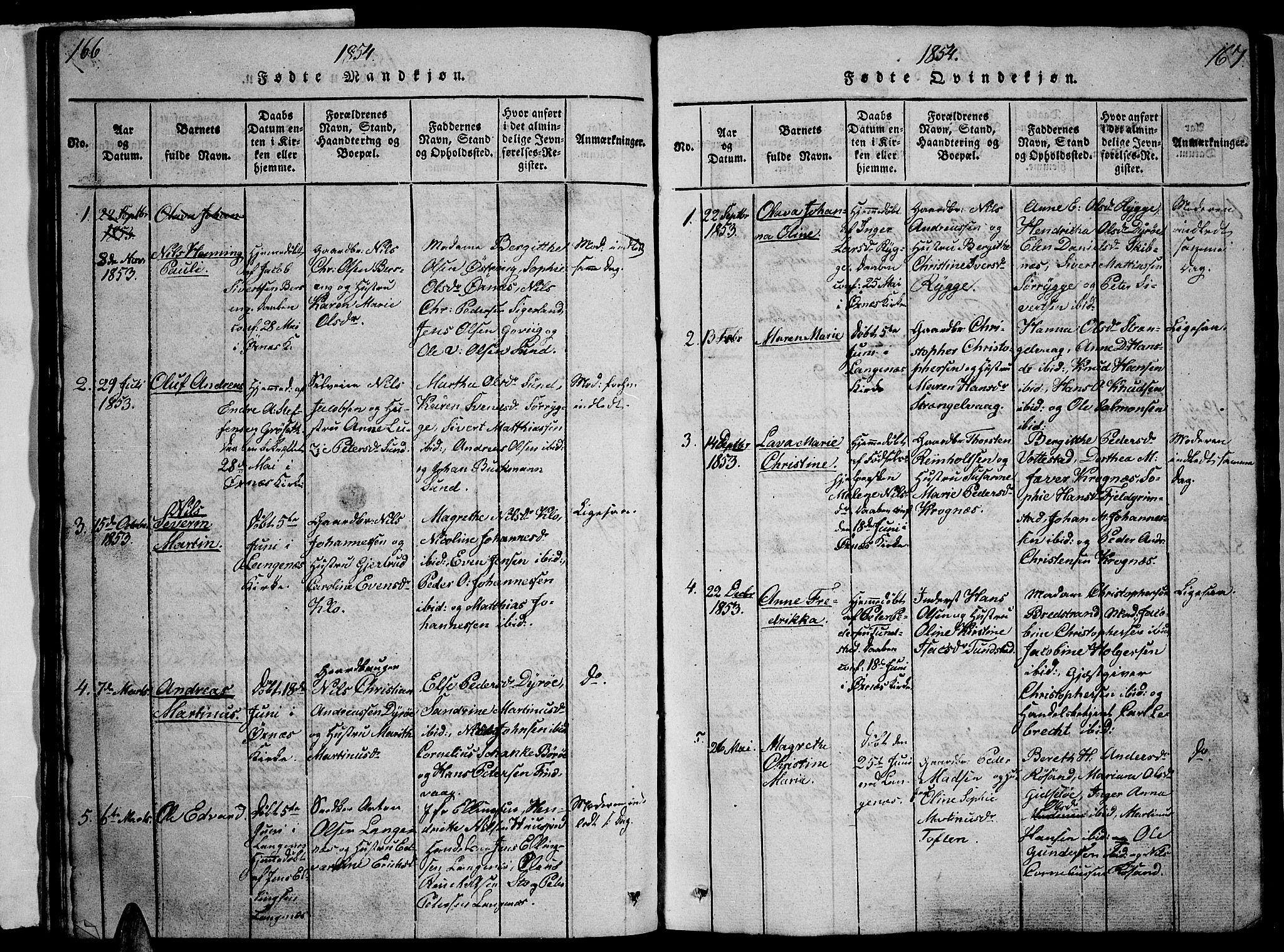 Ministerialprotokoller, klokkerbøker og fødselsregistre - Nordland, AV/SAT-A-1459/893/L1346: Klokkerbok nr. 893C01, 1820-1858, s. 166-167