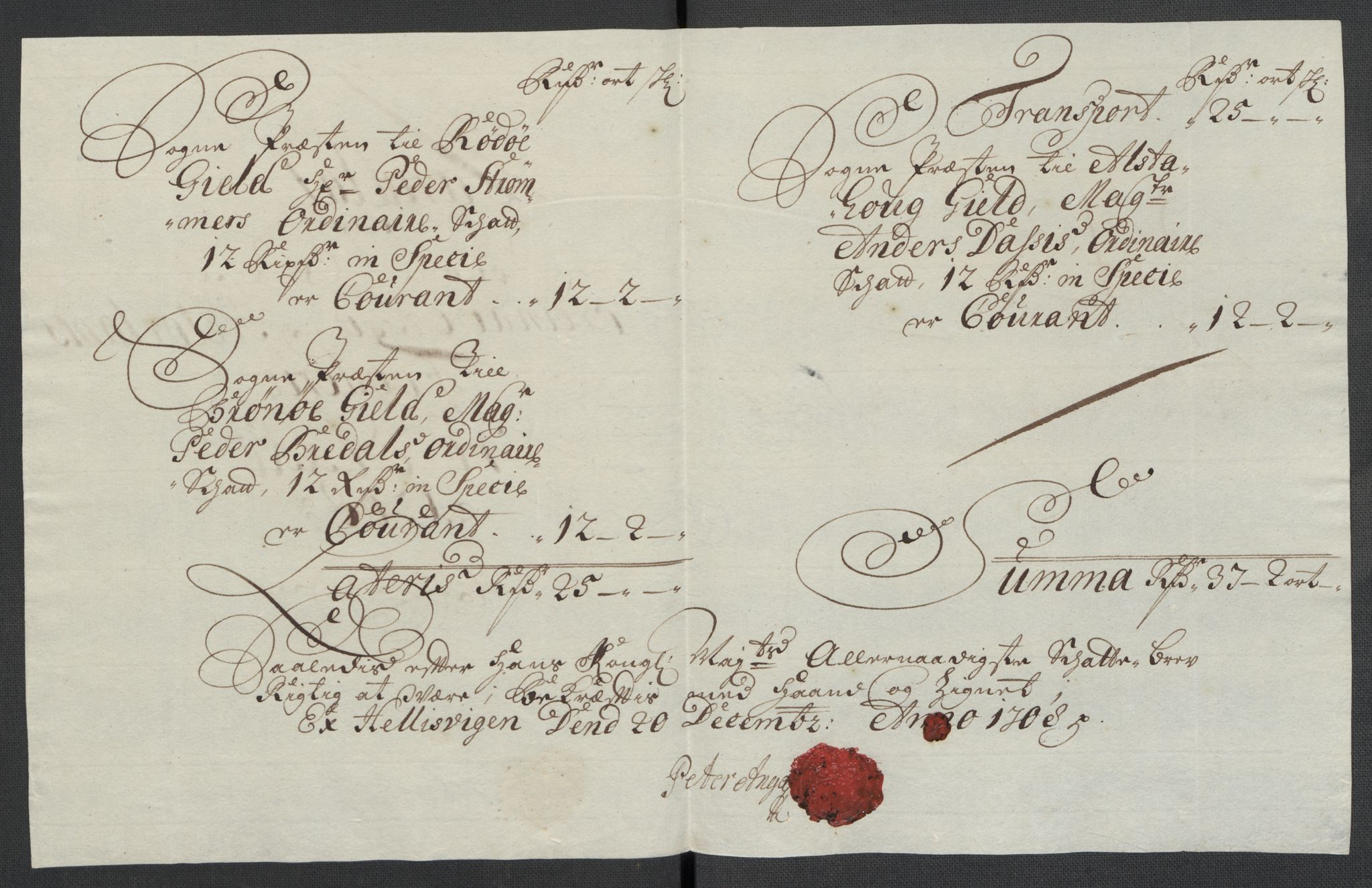 Rentekammeret inntil 1814, Reviderte regnskaper, Fogderegnskap, RA/EA-4092/R65/L4510: Fogderegnskap Helgeland, 1708-1709, s. 117