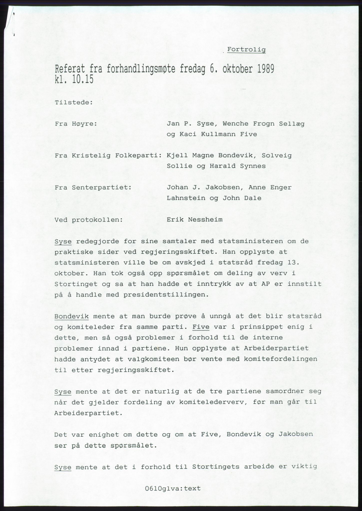Forhandlingsmøtene 1989 mellom Høyre, KrF og Senterpartiet om dannelse av regjering, RA/PA-0697/A/L0001: Forhandlingsprotokoll med vedlegg, 1989, s. 562