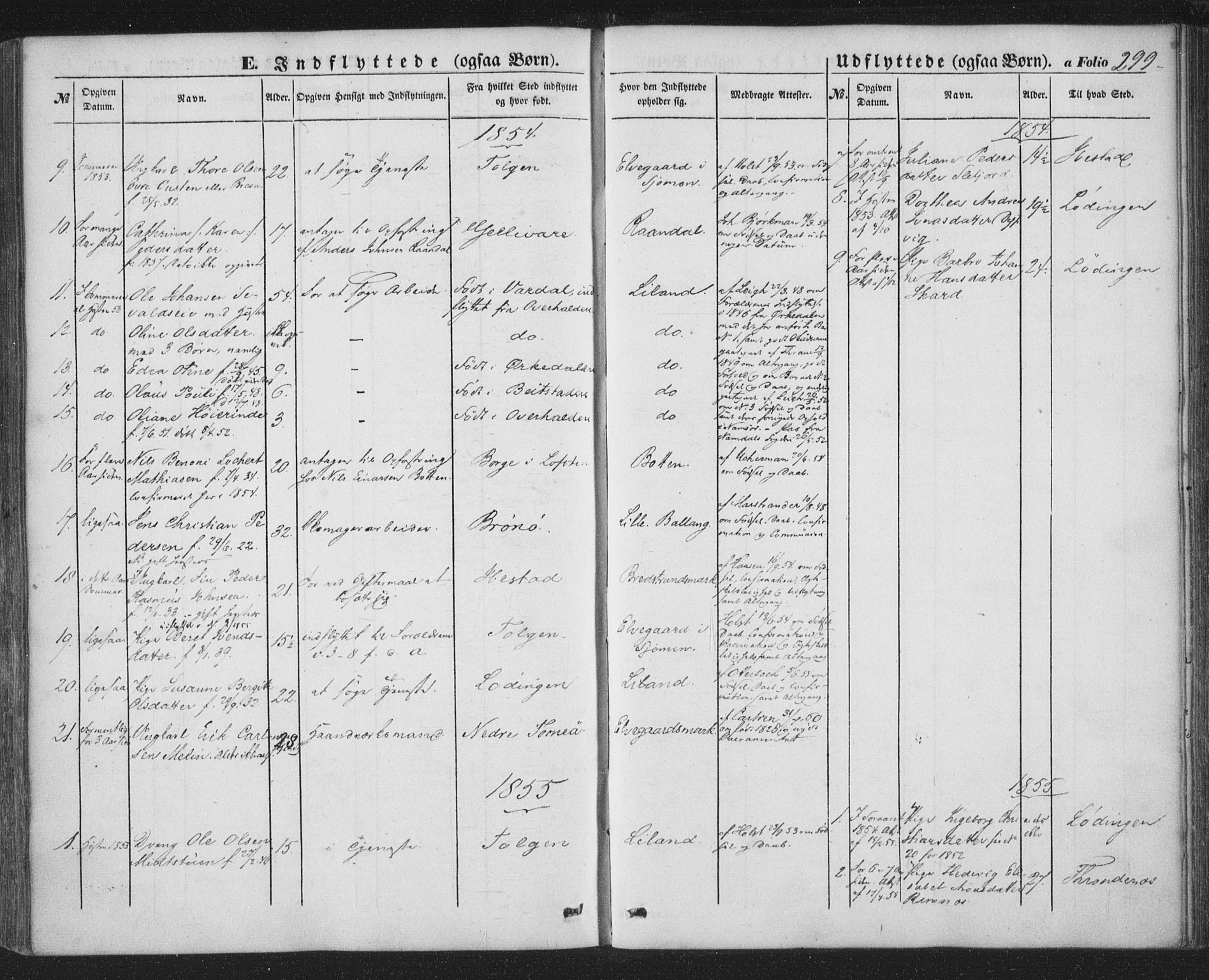 Ministerialprotokoller, klokkerbøker og fødselsregistre - Nordland, AV/SAT-A-1459/863/L0895: Ministerialbok nr. 863A07, 1851-1860, s. 299