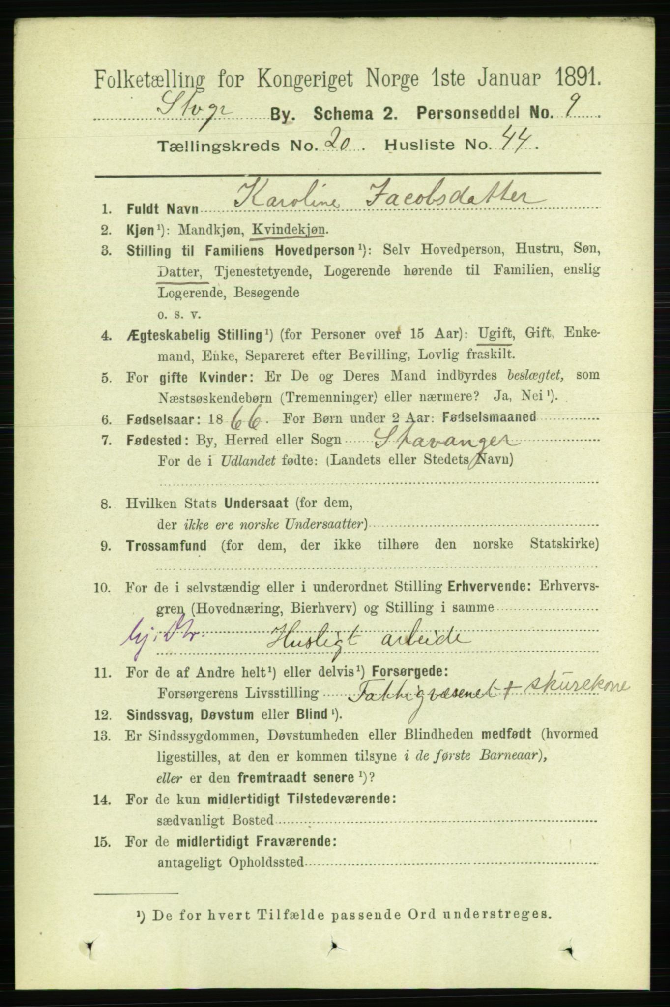 RA, Folketelling 1891 for 1103 Stavanger kjøpstad, 1891, s. 23418