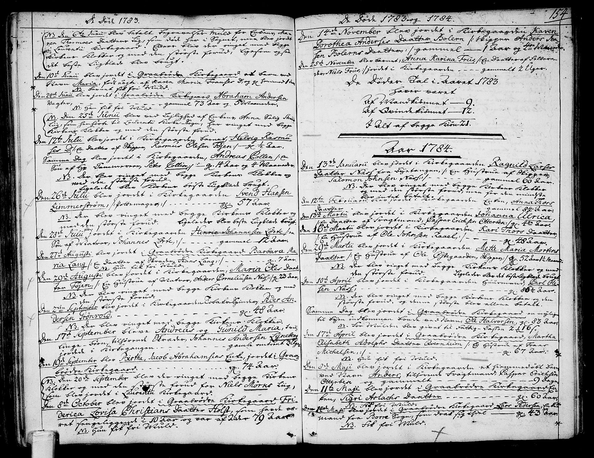Tønsberg kirkebøker, AV/SAKO-A-330/F/Fa/L0002: Ministerialbok nr. I 2, 1760-1796, s. 154