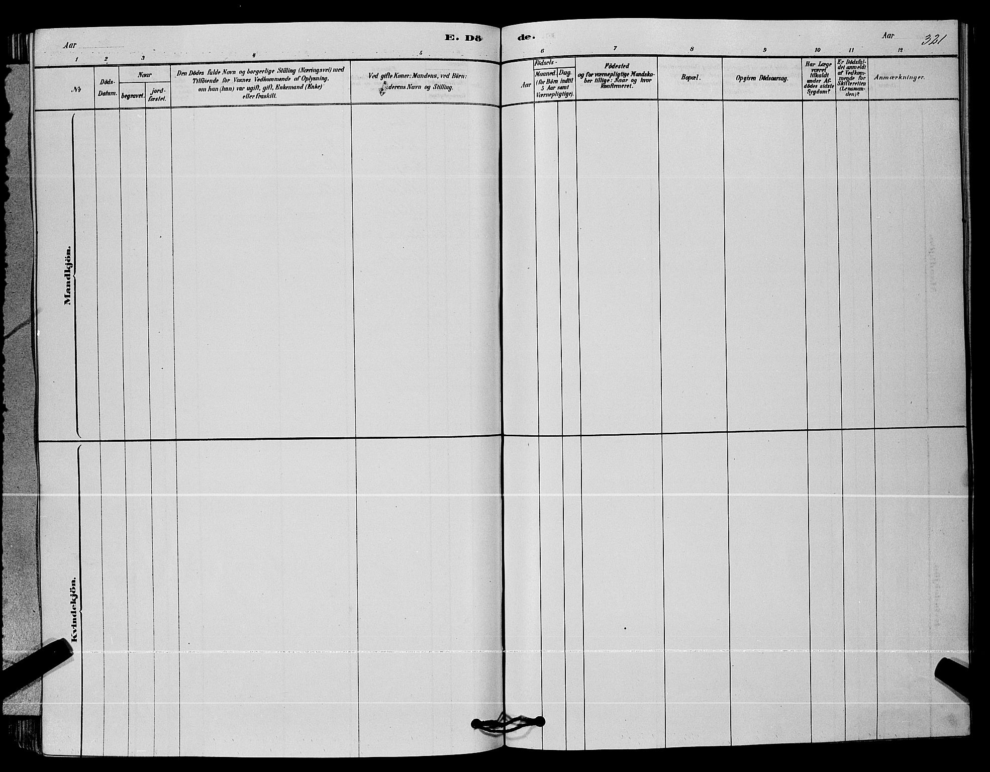 Nøtterøy kirkebøker, AV/SAKO-A-354/G/Ga/L0003: Klokkerbok nr. I 3, 1878-1893, s. 321