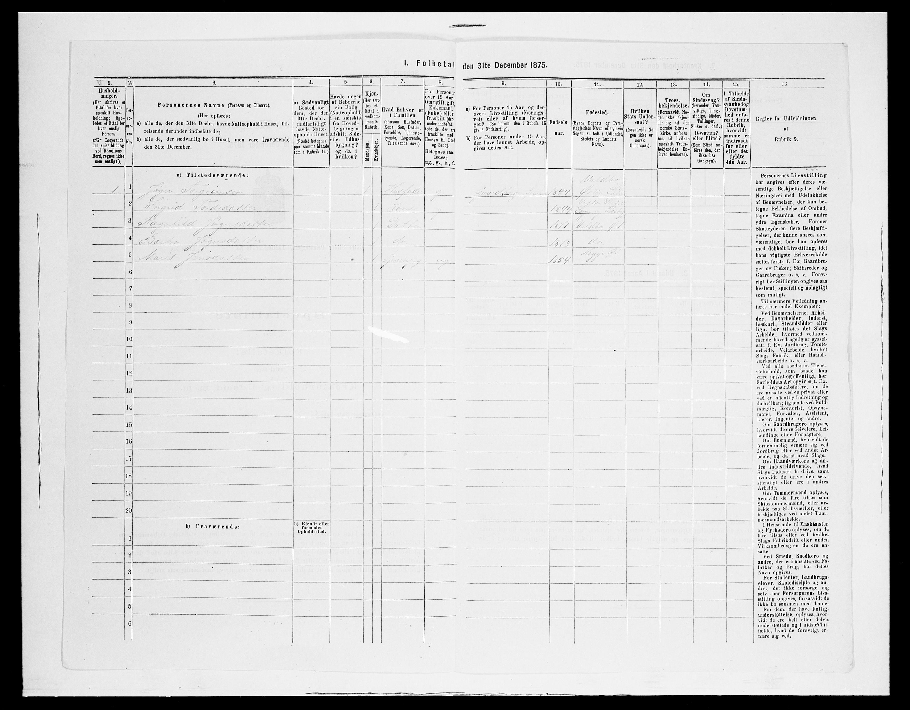 SAH, Folketelling 1875 for 0544P Øystre Slidre prestegjeld, 1875, s. 457