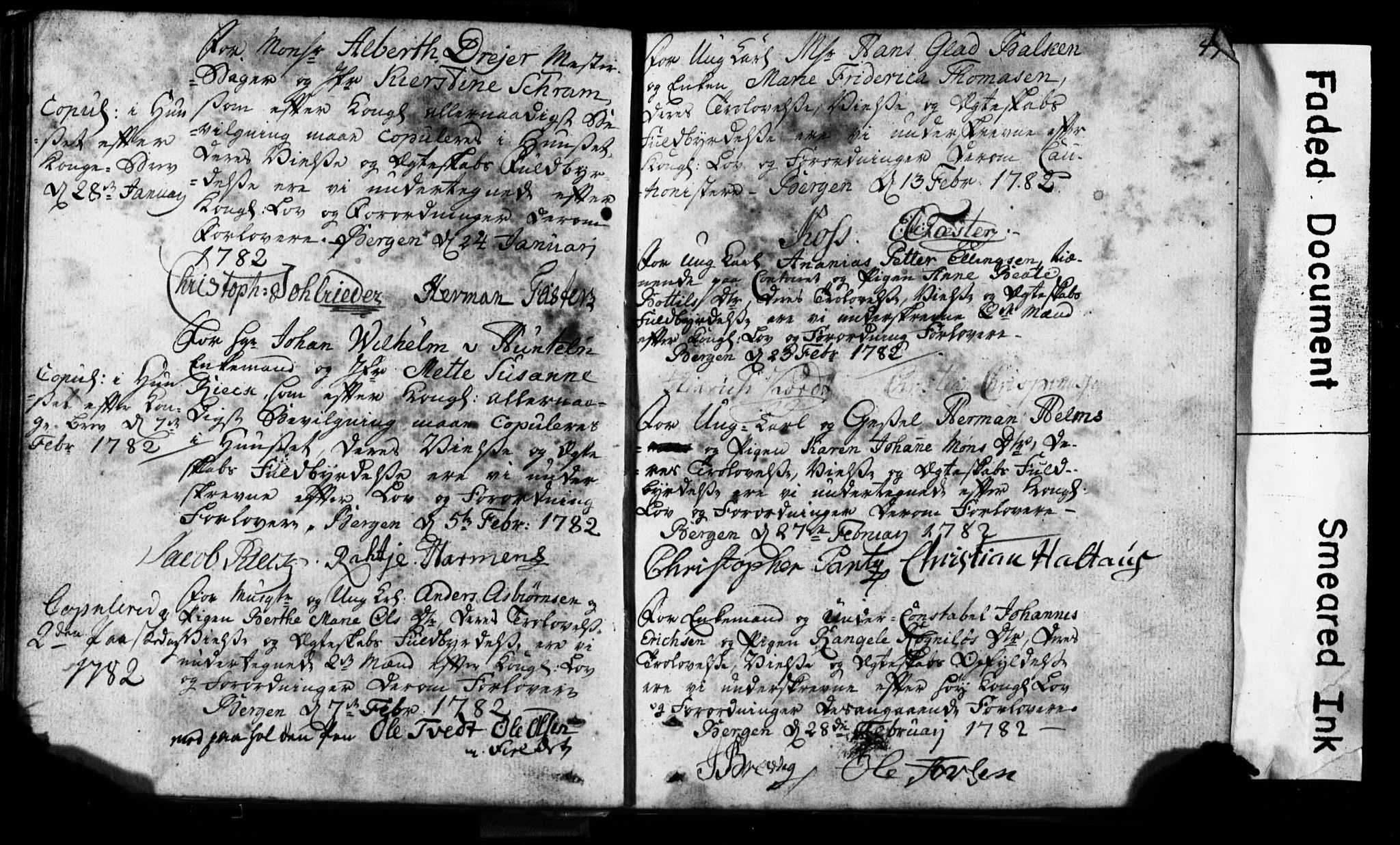 Korskirken sokneprestembete, SAB/A-76101: Forlovererklæringer nr. II.5.1, 1776-1816, s. 45