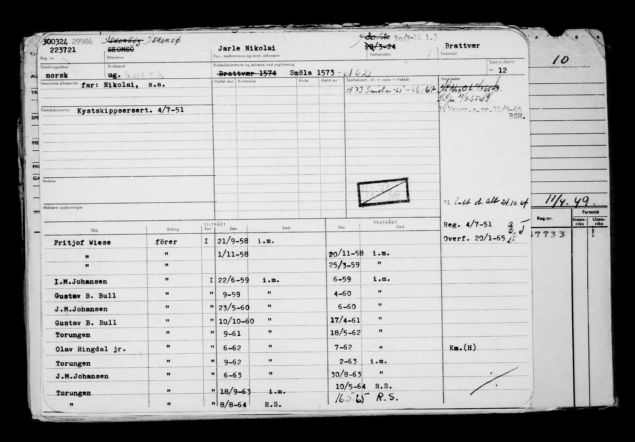 Direktoratet for sjømenn, AV/RA-S-3545/G/Gb/L0229: Hovedkort, 1924, s. 479