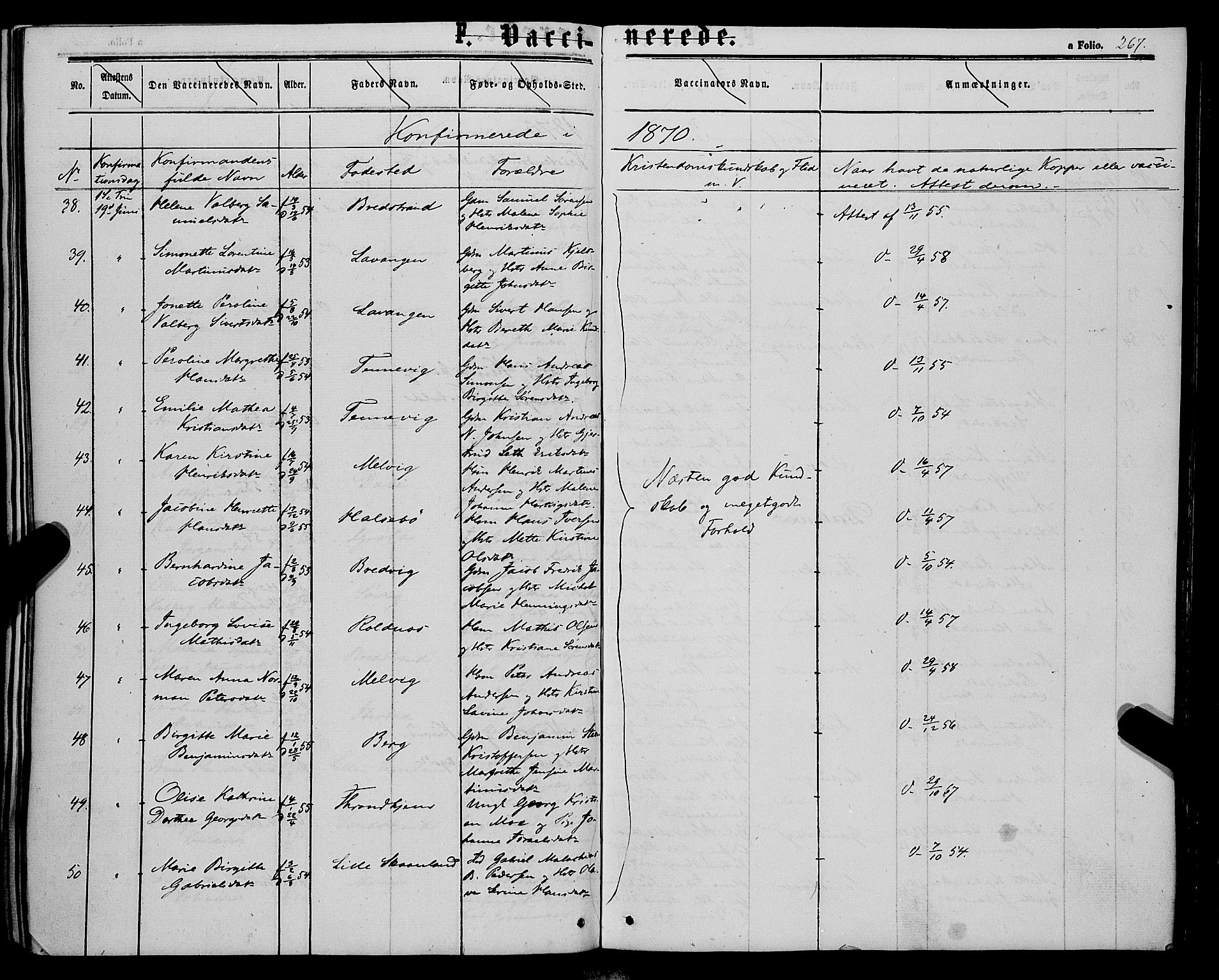 Trondenes sokneprestkontor, AV/SATØ-S-1319/H/Ha/L0012kirke: Ministerialbok nr. 12, 1863-1870, s. 267