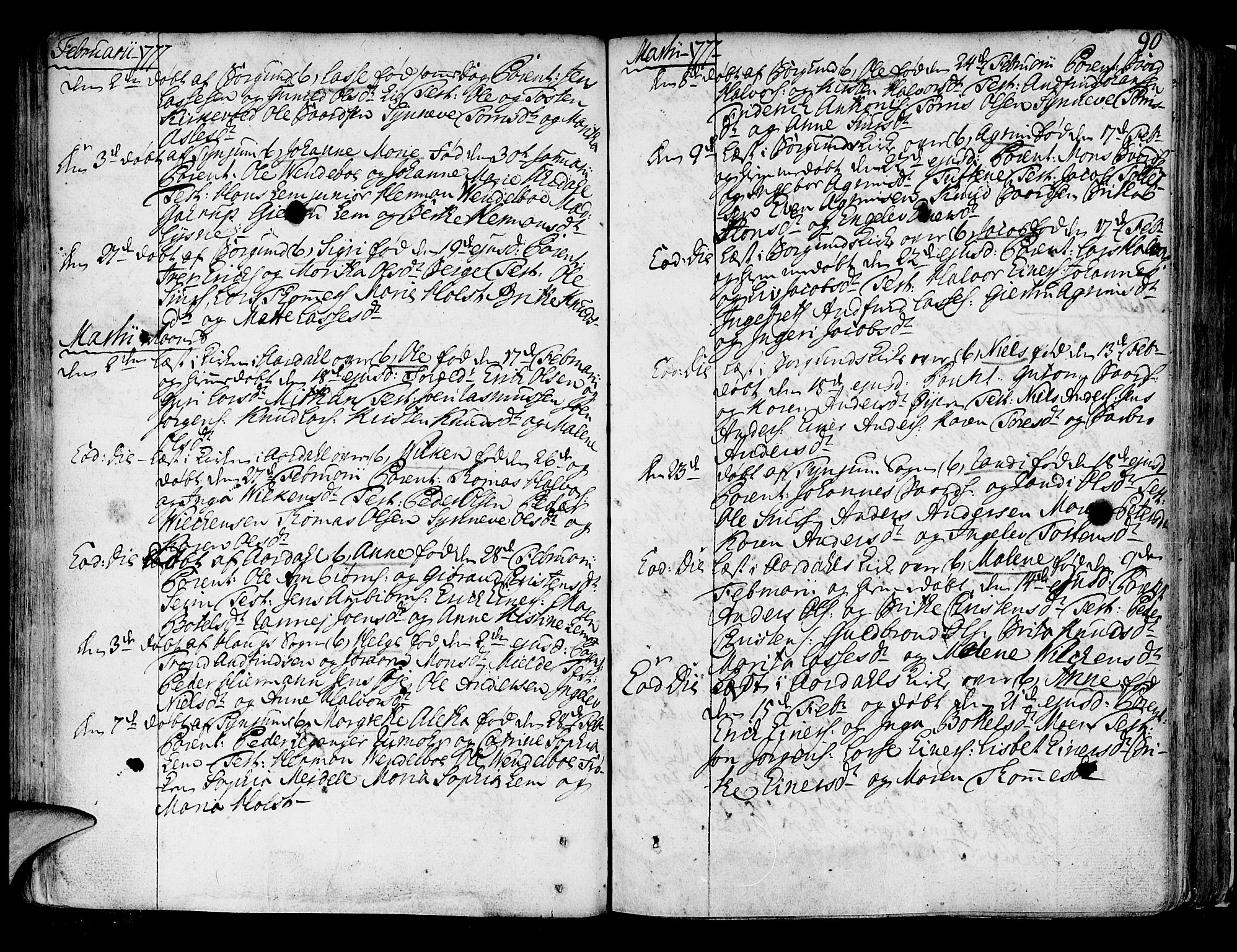 Lærdal sokneprestembete, AV/SAB-A-81201: Ministerialbok nr. A 2, 1752-1782, s. 90