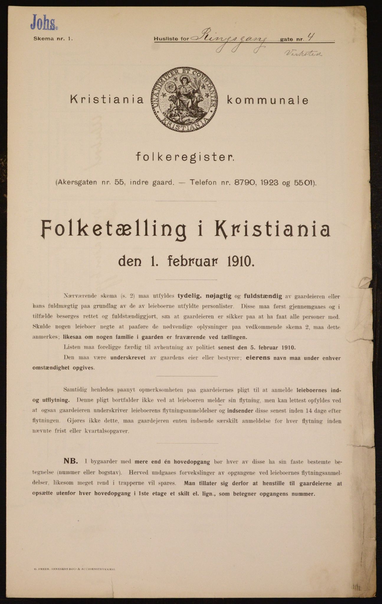 OBA, Kommunal folketelling 1.2.1910 for Kristiania, 1910, s. 79514