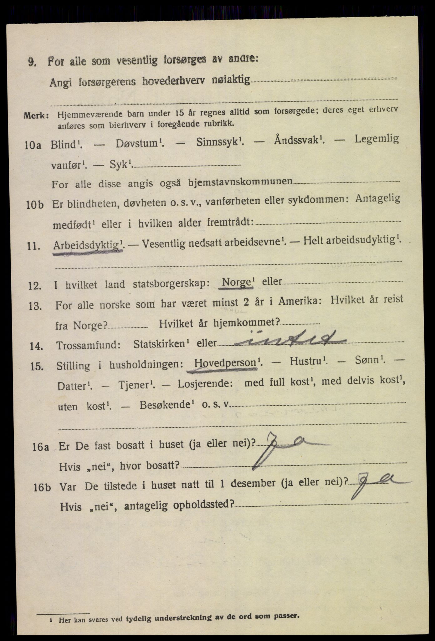 SAK, Folketelling 1920 for 1029 Sør-Audnedal herred, 1920, s. 4204