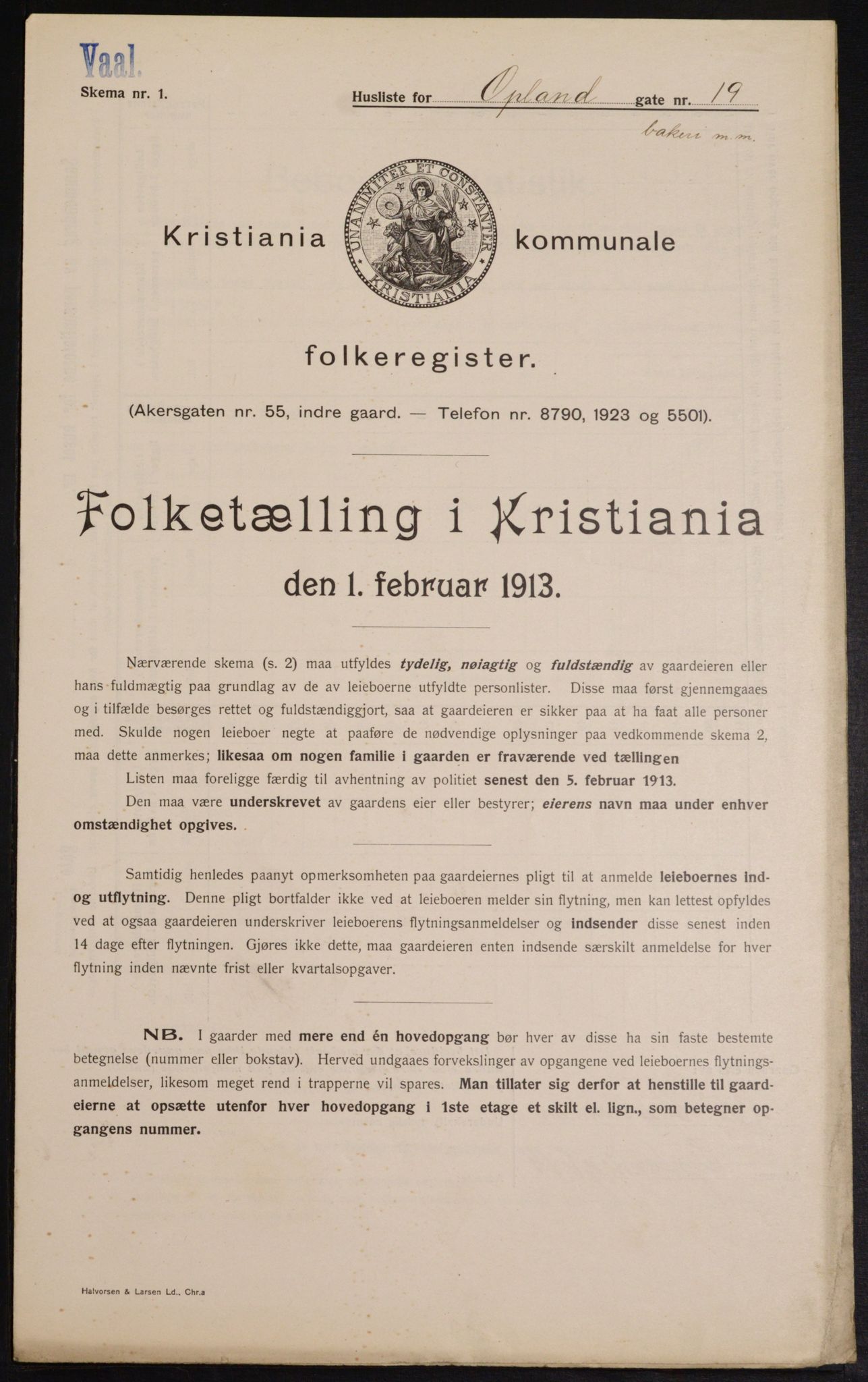 OBA, Kommunal folketelling 1.2.1913 for Kristiania, 1913, s. 76021