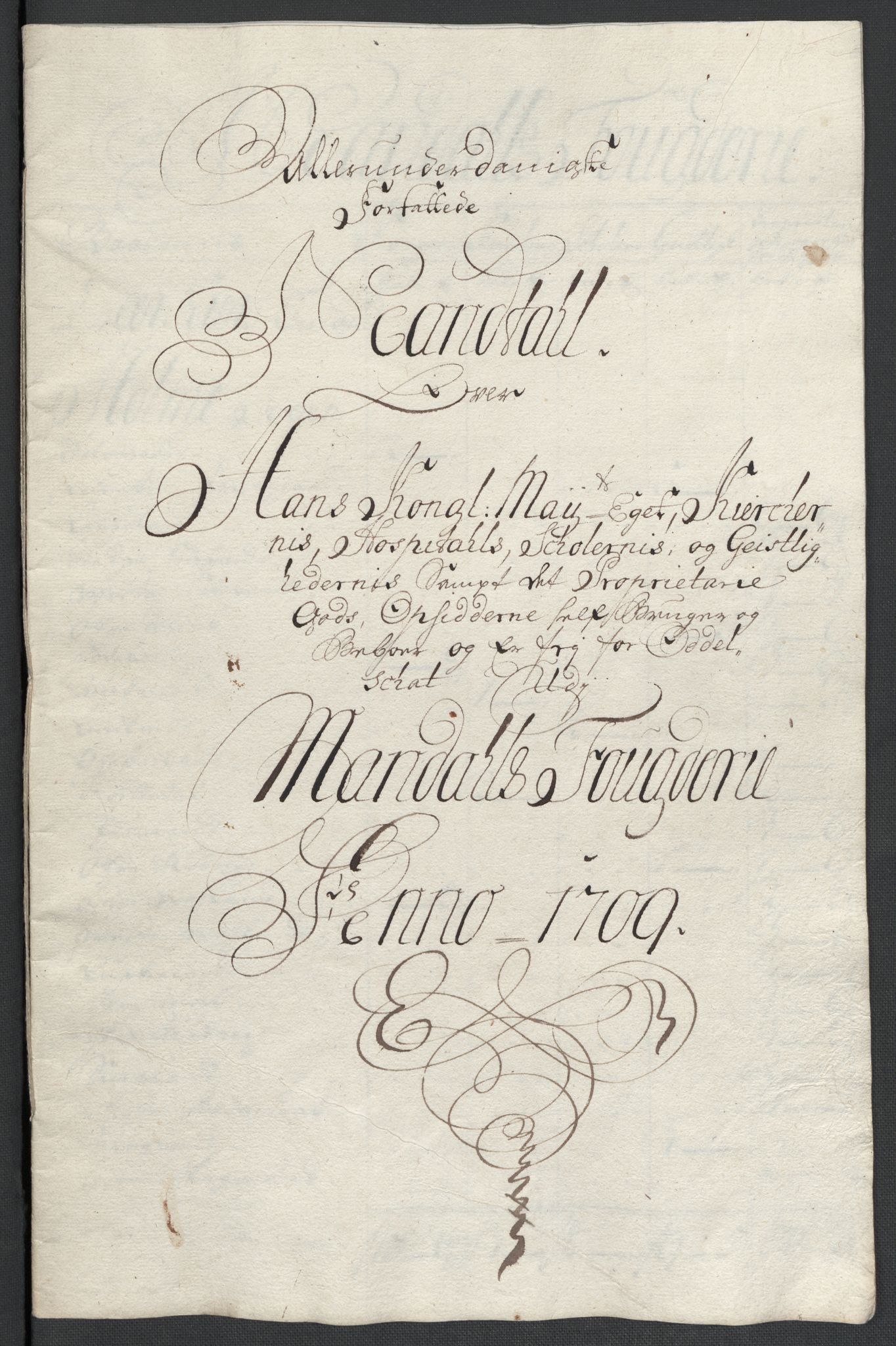 Rentekammeret inntil 1814, Reviderte regnskaper, Fogderegnskap, RA/EA-4092/R43/L2552: Fogderegnskap Lista og Mandal, 1705-1709, s. 331