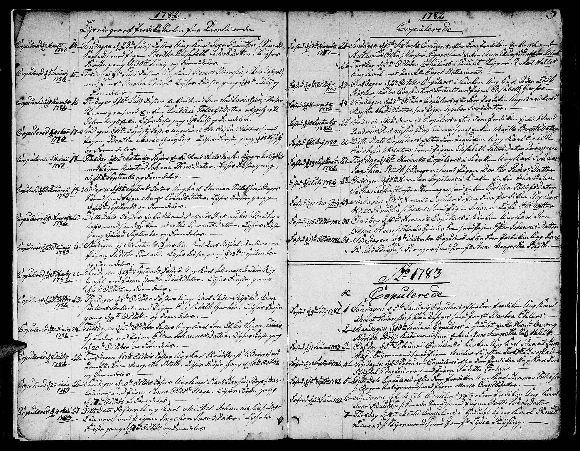 Nykirken Sokneprestembete, AV/SAB-A-77101/H/Hab: Klokkerbok nr. A 2, 1782-1847, s. 3