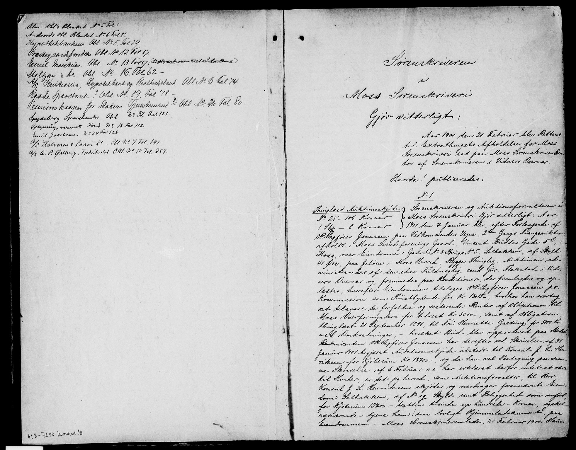 Moss sorenskriveri, SAO/A-10168: Pantebok nr. 20, 1901-1904, s. 1