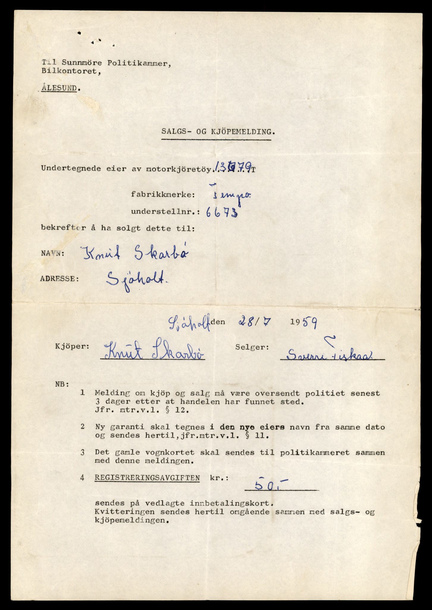 Møre og Romsdal vegkontor - Ålesund trafikkstasjon, AV/SAT-A-4099/F/Fe/L0040: Registreringskort for kjøretøy T 13531 - T 13709, 1927-1998, s. 2581