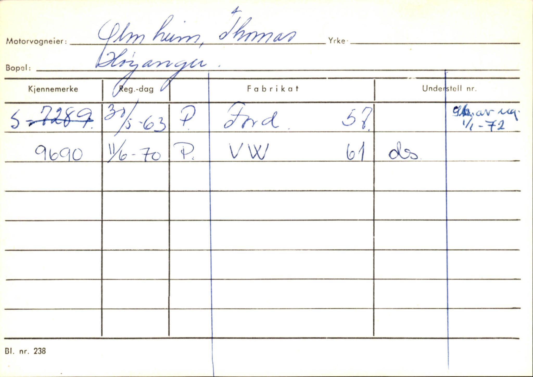 Statens vegvesen, Sogn og Fjordane vegkontor, SAB/A-5301/4/F/L0131: Eigarregister Høyanger P-Å. Stryn S-Å, 1945-1975, s. 955