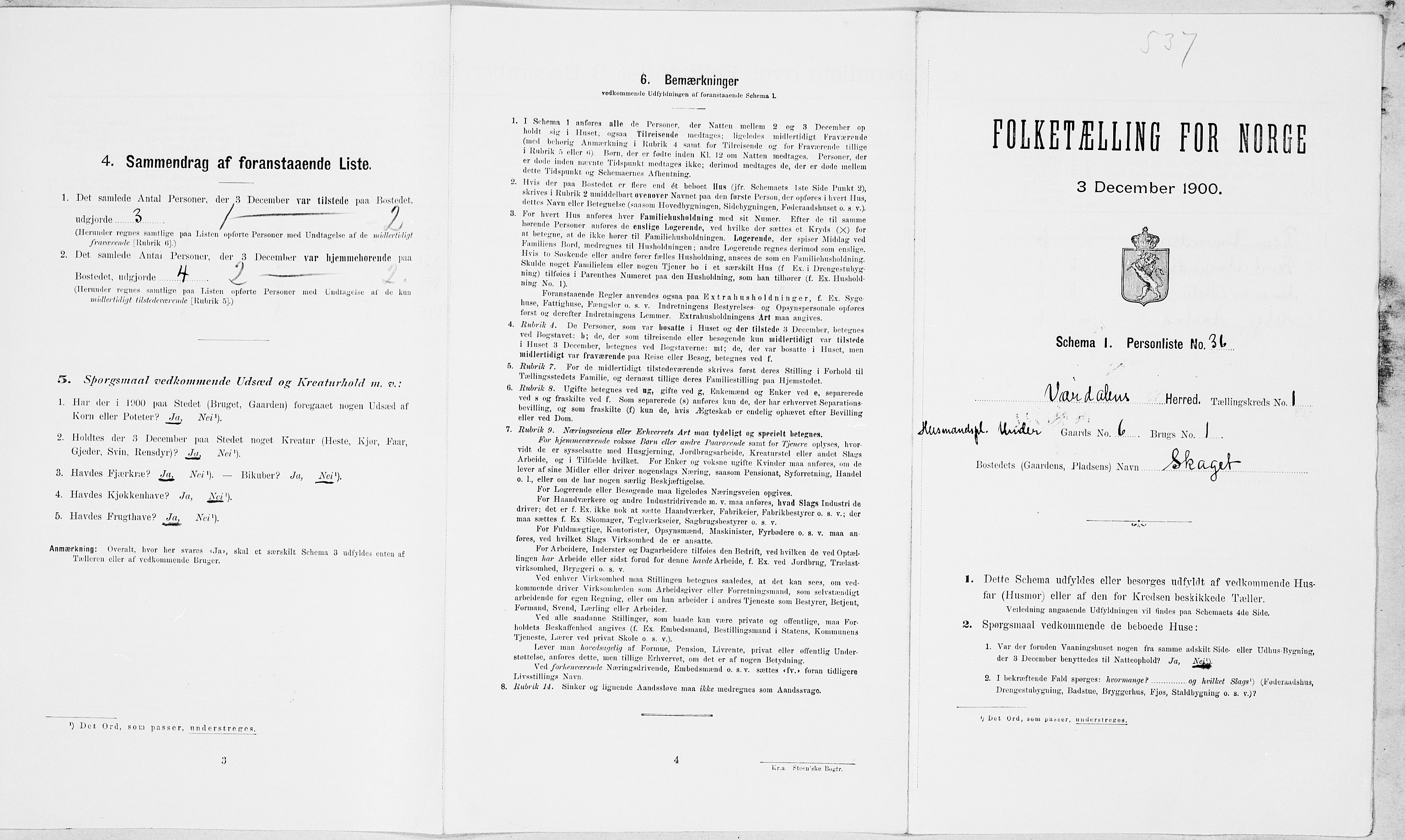 SAT, Folketelling 1900 for 1721 Verdal herred, 1900, s. 215
