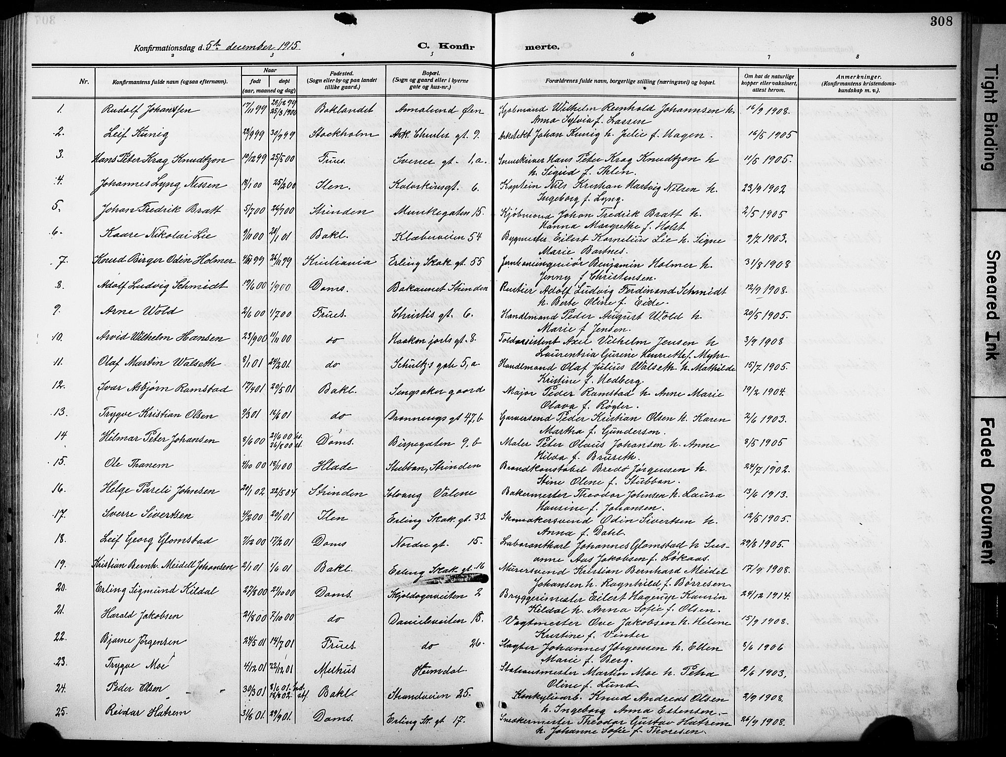 Ministerialprotokoller, klokkerbøker og fødselsregistre - Sør-Trøndelag, AV/SAT-A-1456/601/L0096: Klokkerbok nr. 601C14, 1911-1931, s. 308