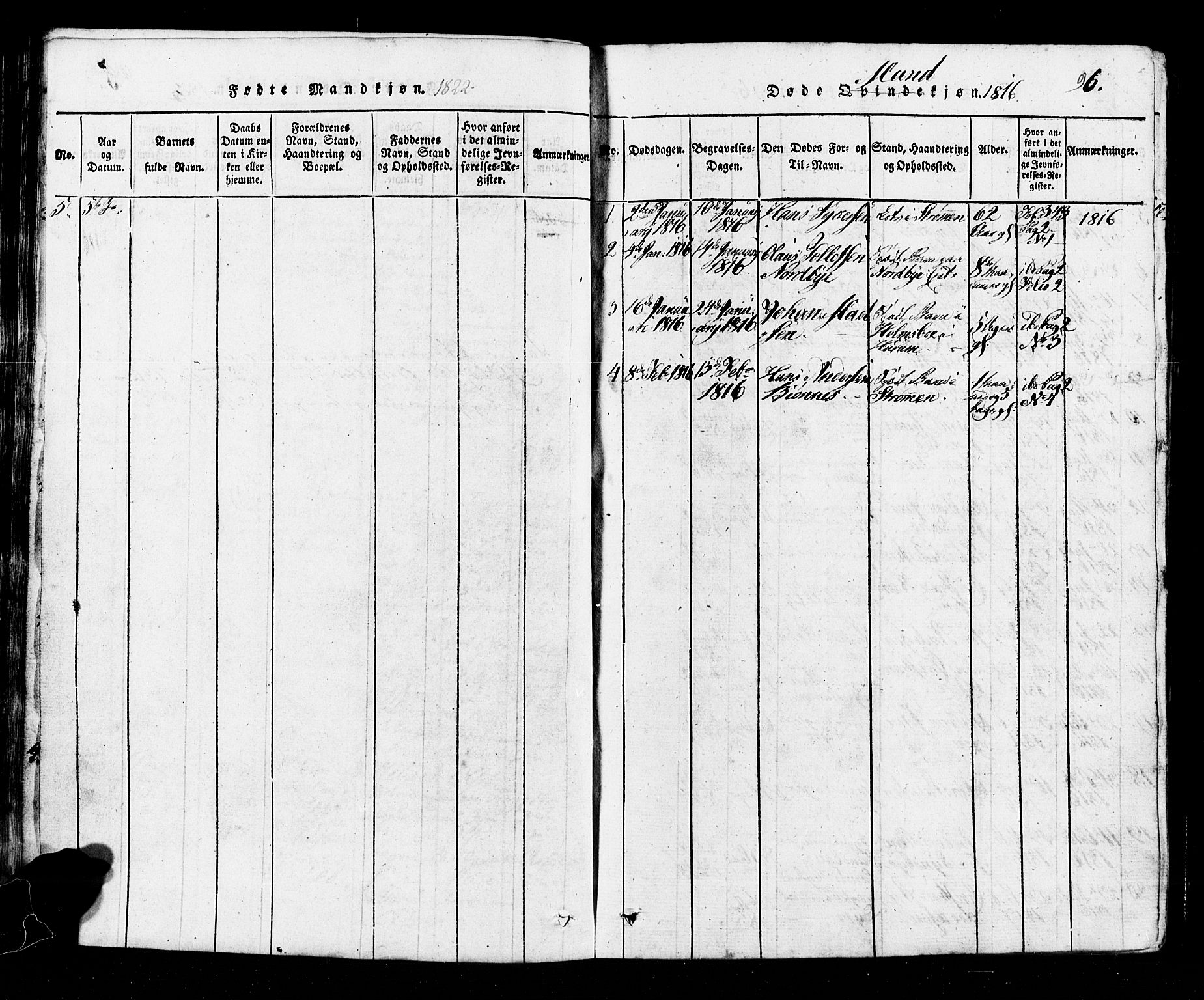 Hurum kirkebøker, AV/SAKO-A-229/G/Ga/L0001: Klokkerbok nr. I 1, 1816-1826, s. 96
