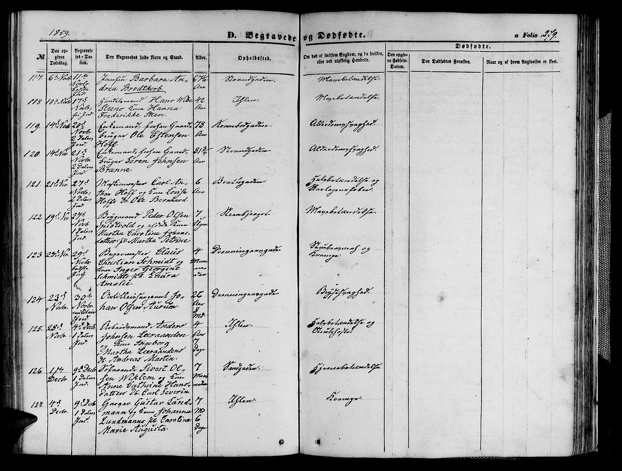 Ministerialprotokoller, klokkerbøker og fødselsregistre - Sør-Trøndelag, SAT/A-1456/602/L0139: Klokkerbok nr. 602C07, 1859-1864, s. 279