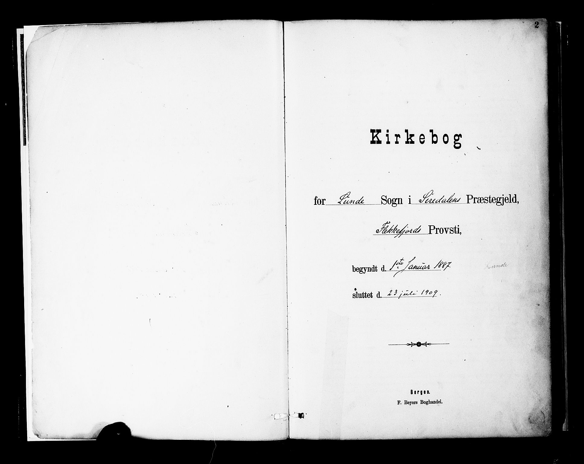 Sirdal sokneprestkontor, SAK/1111-0036/F/Fa/Faa/L0001: Ministerialbok nr. A 1, 1887-1910, s. 2