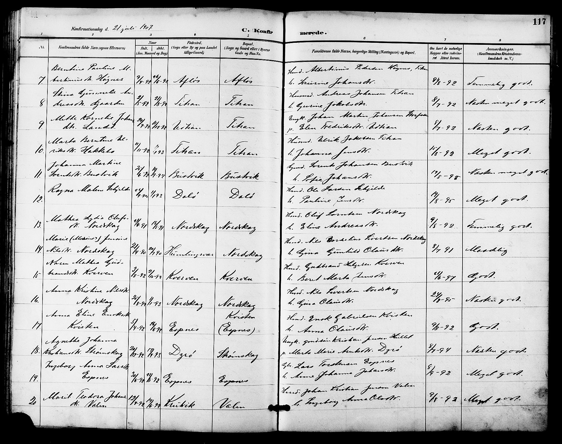 Ministerialprotokoller, klokkerbøker og fødselsregistre - Sør-Trøndelag, SAT/A-1456/641/L0598: Klokkerbok nr. 641C02, 1893-1910, s. 117