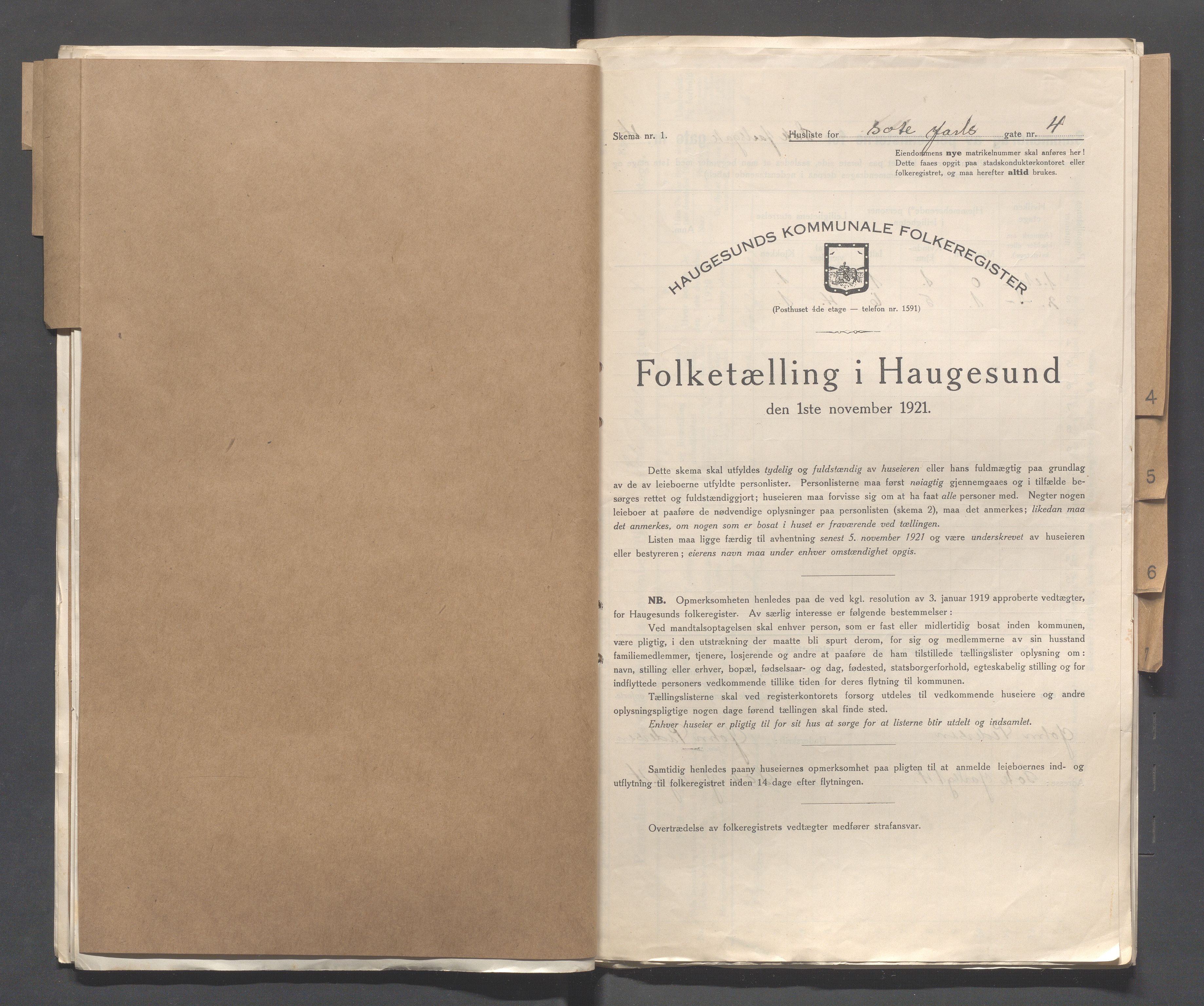 IKAR, Kommunal folketelling 1.11.1921 for Haugesund, 1921, s. 4285