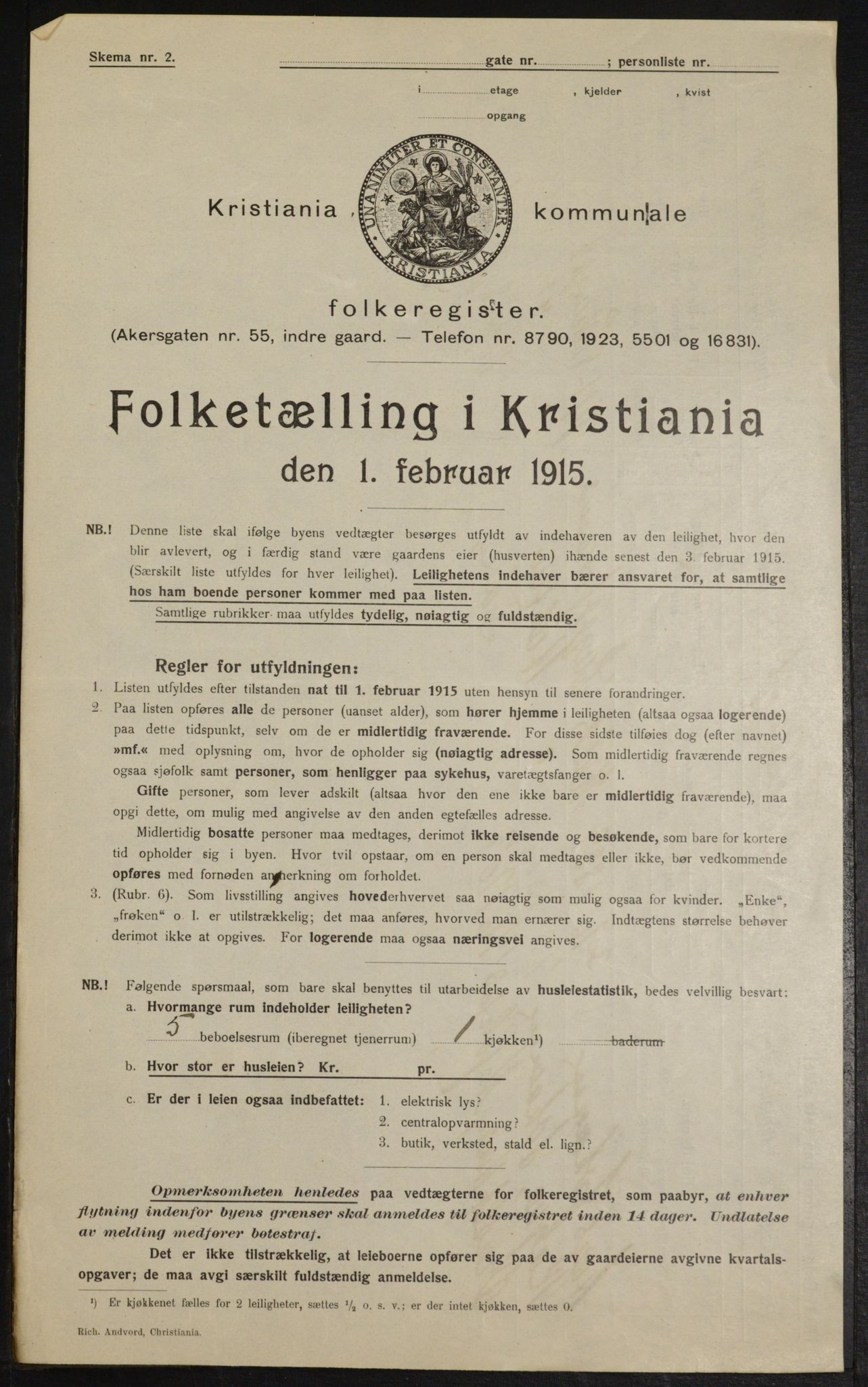 OBA, Kommunal folketelling 1.2.1915 for Kristiania, 1915, s. 117573