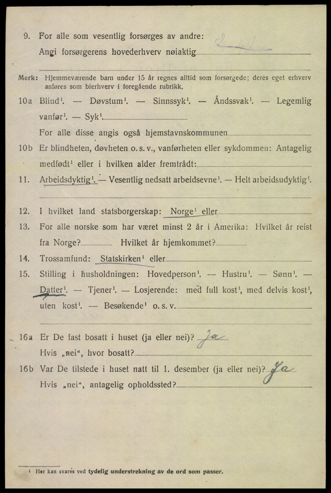 SAK, Folketelling 1920 for 0940 Valle herred, 1920, s. 974
