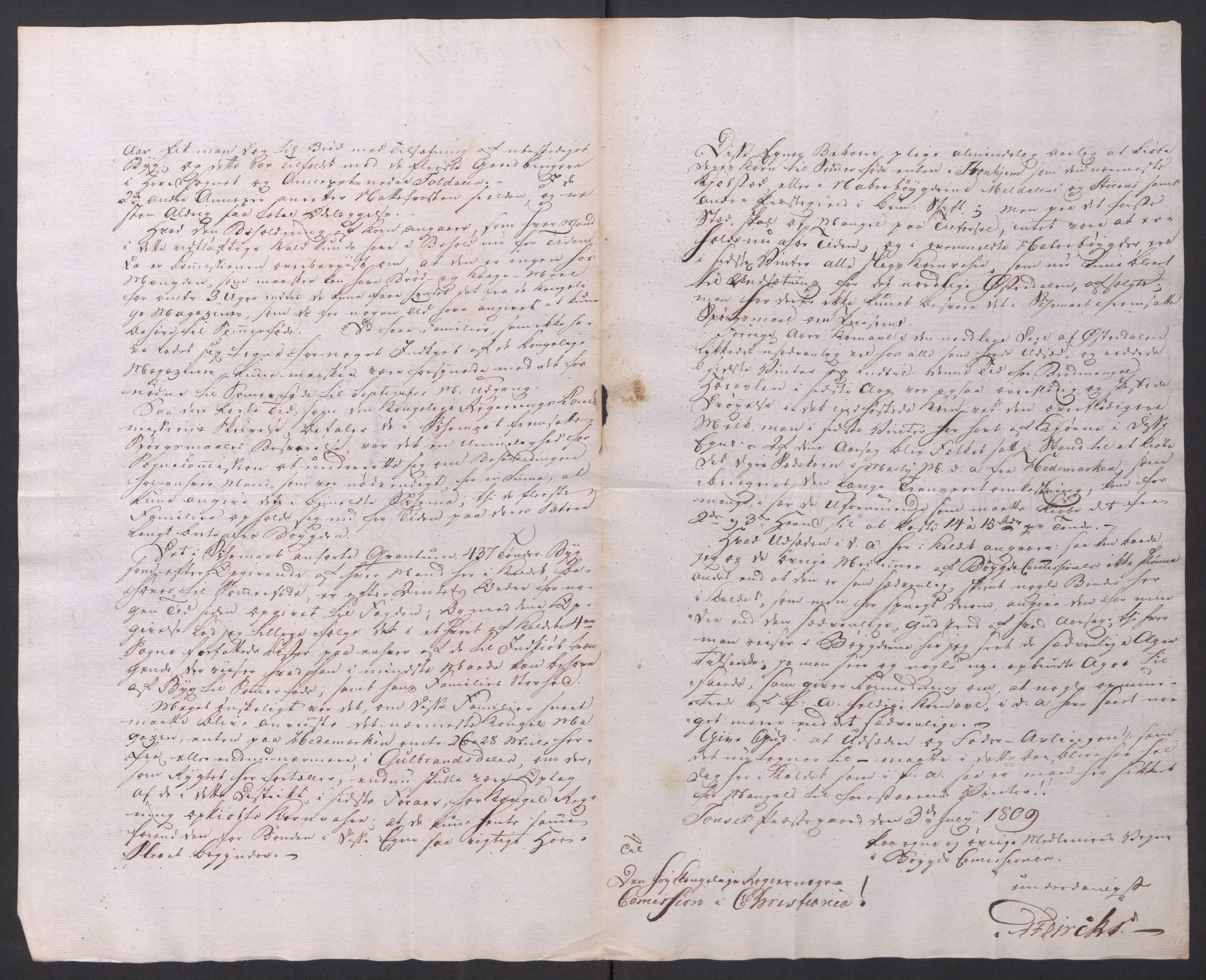 Regjeringskommisjonen 1807-1810, 1. kontor/byrå, AV/RA-EA-2871/Dd/L0014: Kornavl: De utfyldte skjemaer fra sognekommisjonene i Kristiania og Kristiansand stift, 1809, s. 103