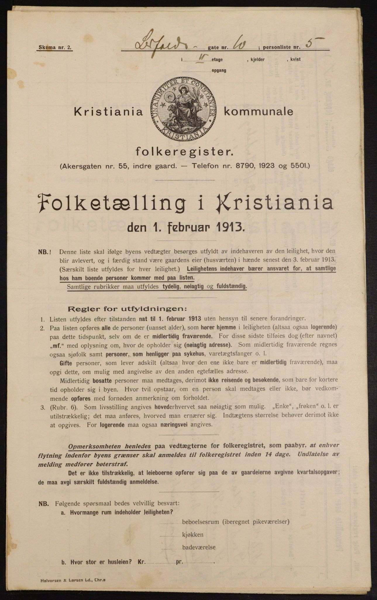 OBA, Kommunal folketelling 1.2.1913 for Kristiania, 1913, s. 57023