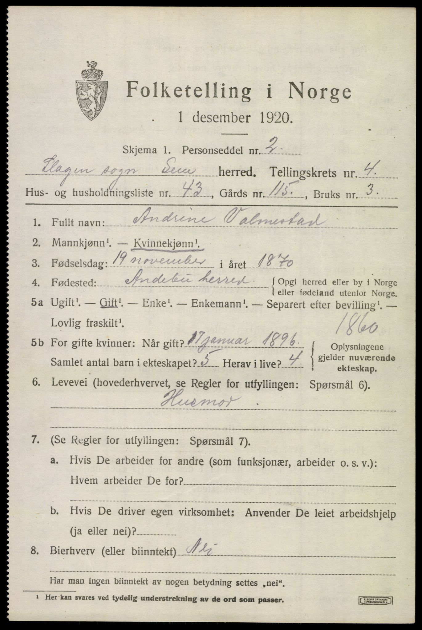 SAKO, Folketelling 1920 for 0721 Sem herred, 1920, s. 7541