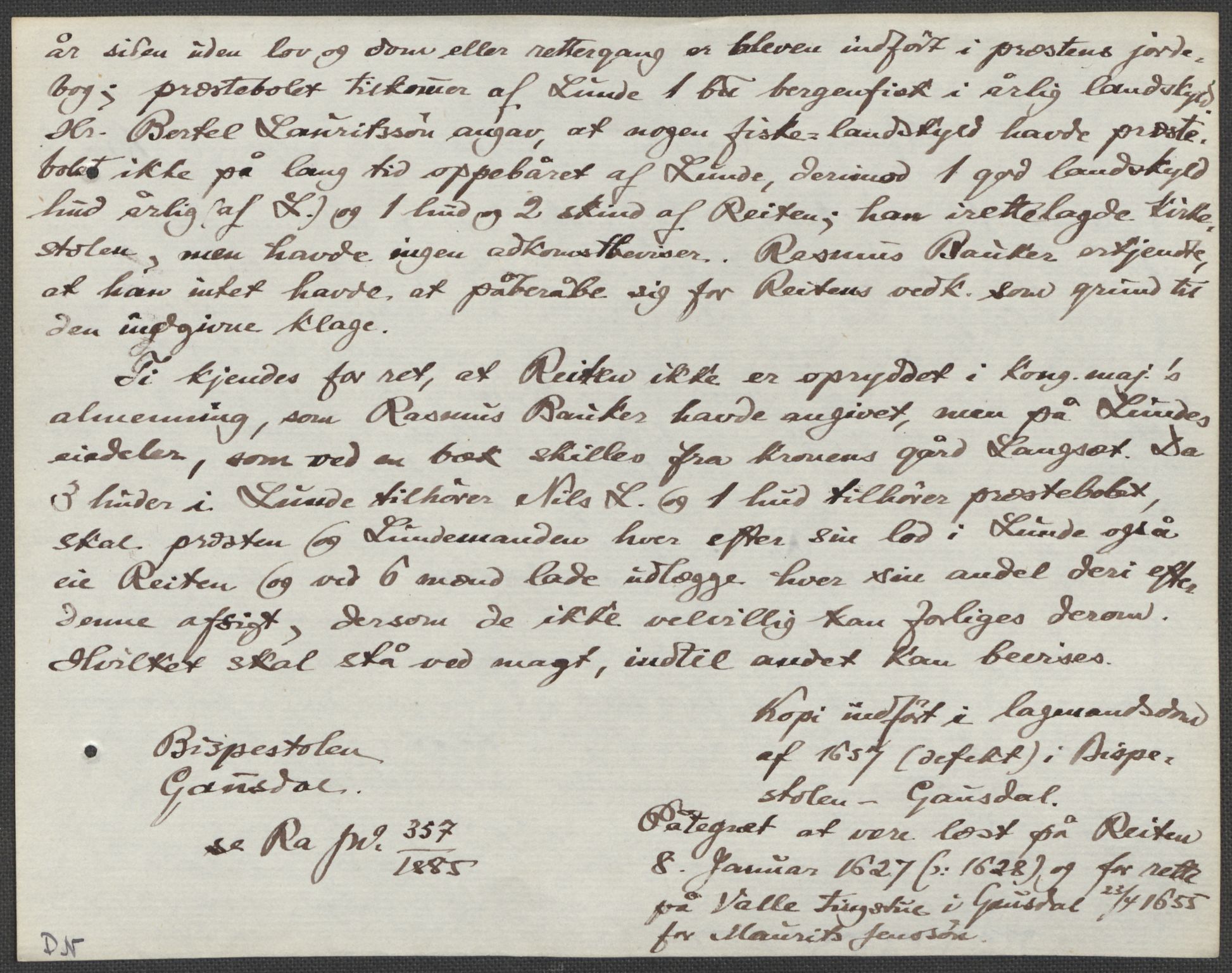 Riksarkivets diplomsamling, AV/RA-EA-5965/F15/L0013: Prestearkiv - Oppland, 1590-1657, s. 160