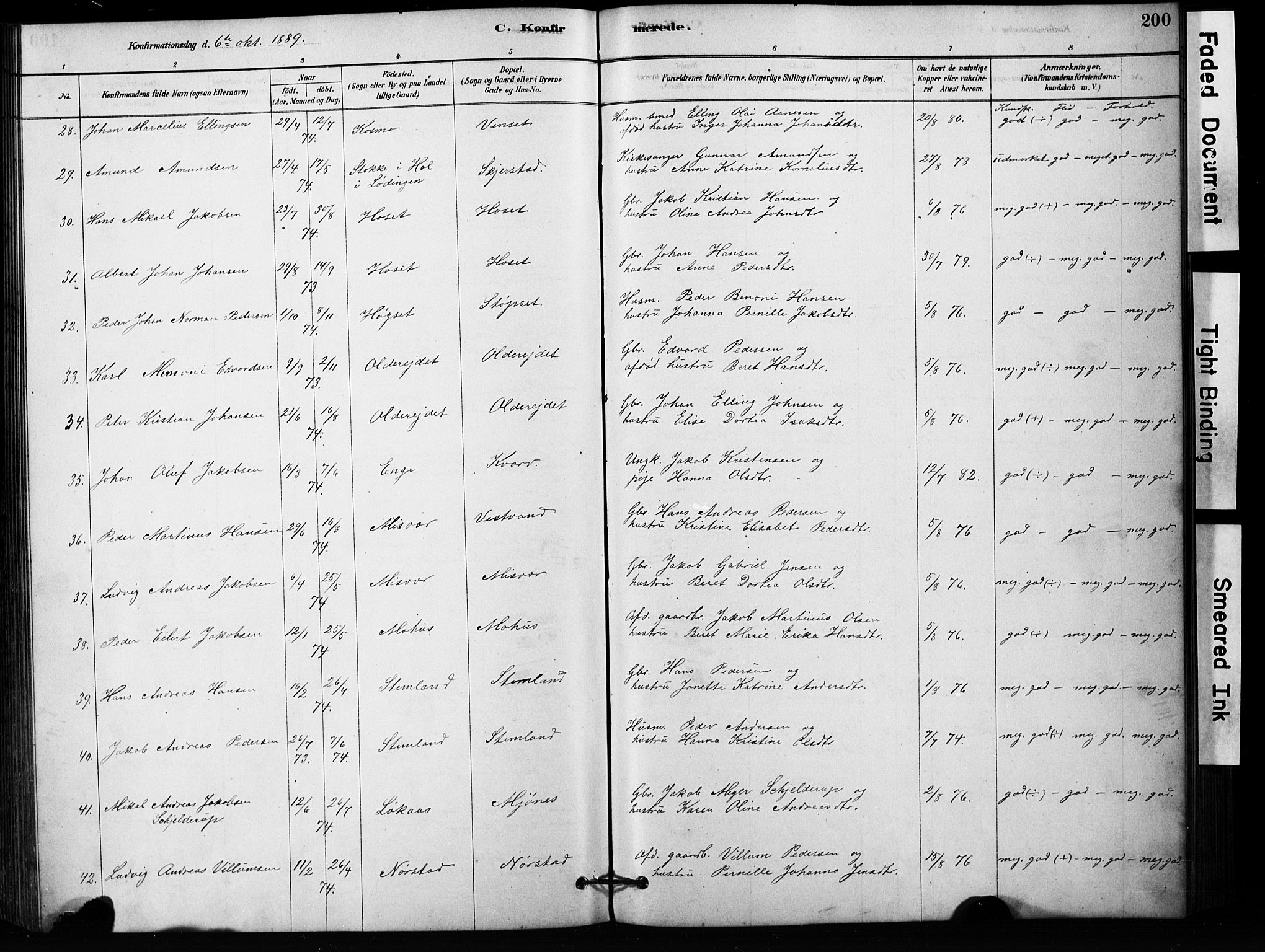 Ministerialprotokoller, klokkerbøker og fødselsregistre - Nordland, AV/SAT-A-1459/852/L0754: Klokkerbok nr. 852C05, 1878-1894, s. 200