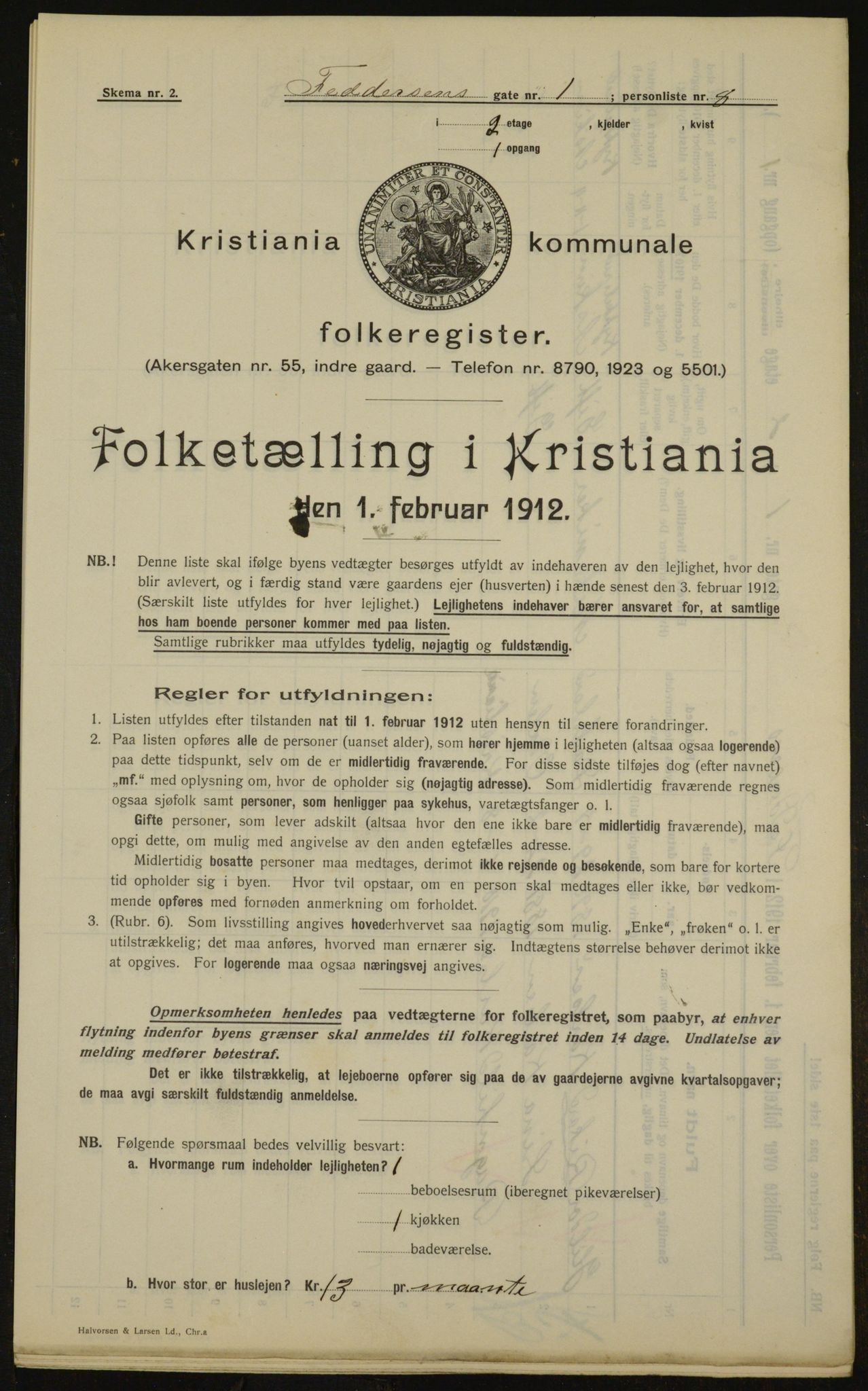 OBA, Kommunal folketelling 1.2.1912 for Kristiania, 1912, s. 23966