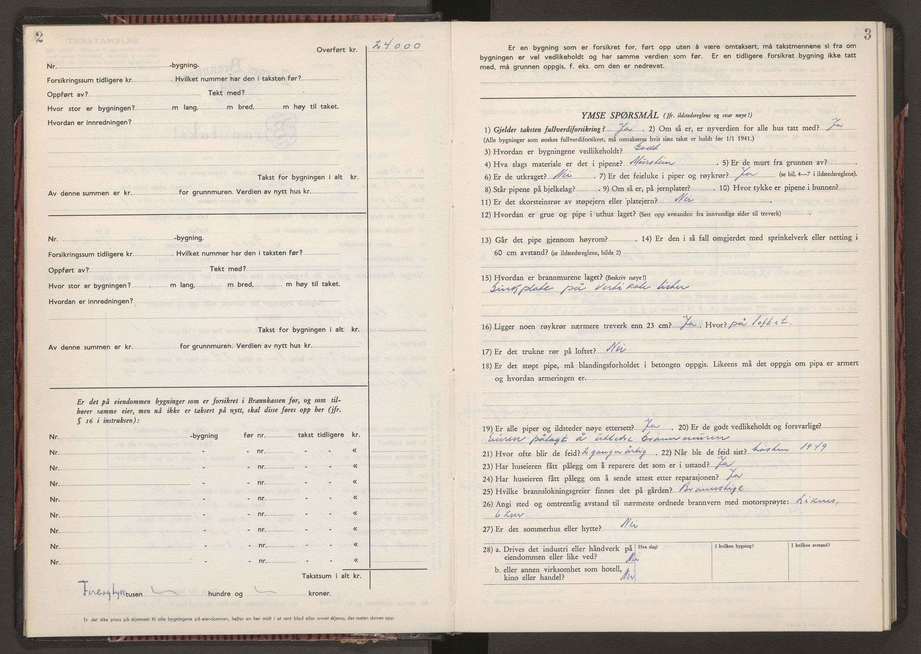 Norges Brannkasse Kvinesdal, AV/SAK-2241-0031/F/Fa/L0009: Branntakstprotokoll nr. 9, 1950-1955