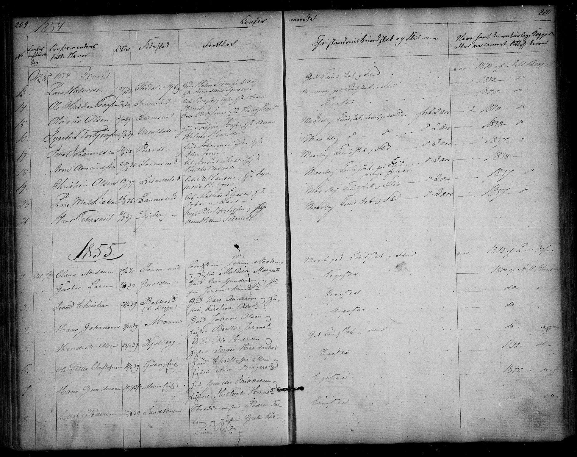 Borge prestekontor Kirkebøker, AV/SAO-A-10903/F/Fa/L0005: Ministerialbok nr. I 5, 1848-1860, s. 209-210