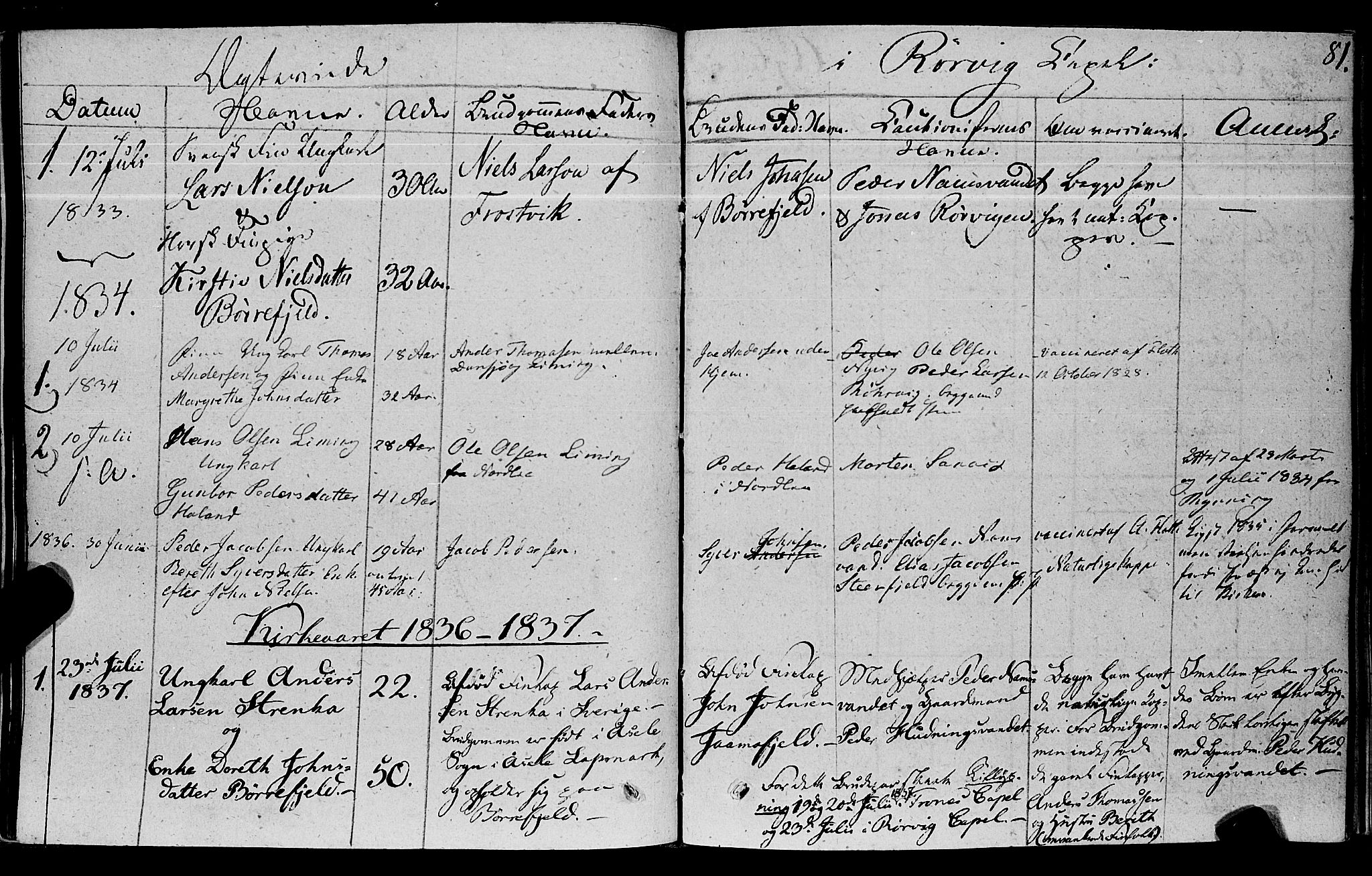 Ministerialprotokoller, klokkerbøker og fødselsregistre - Nord-Trøndelag, AV/SAT-A-1458/762/L0538: Ministerialbok nr. 762A02 /1, 1833-1879, s. 81