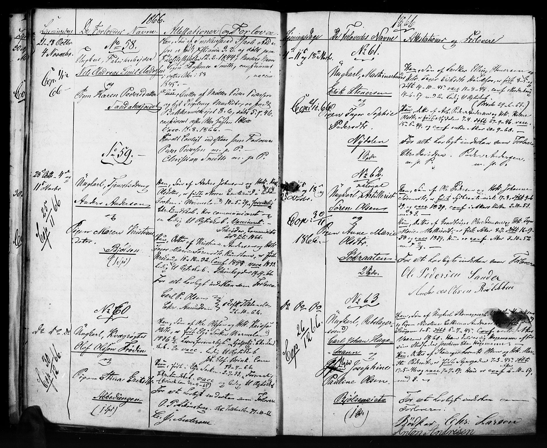 Vestre Aker prestekontor Kirkebøker, AV/SAO-A-10025/H/Ha/L0001: Lysningsprotokoll nr. 1, 1865-1878