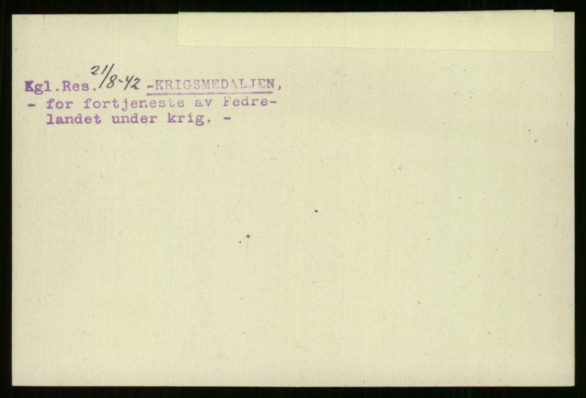 Direktoratet for sjømenn, AV/RA-S-3545/G/Gi/L0006: Alfabetisk ordnet kartotek over krigsdekorasjoner tildelt nordmenn under krigen, Henjum - Korvald, 1940-1945, s. 12
