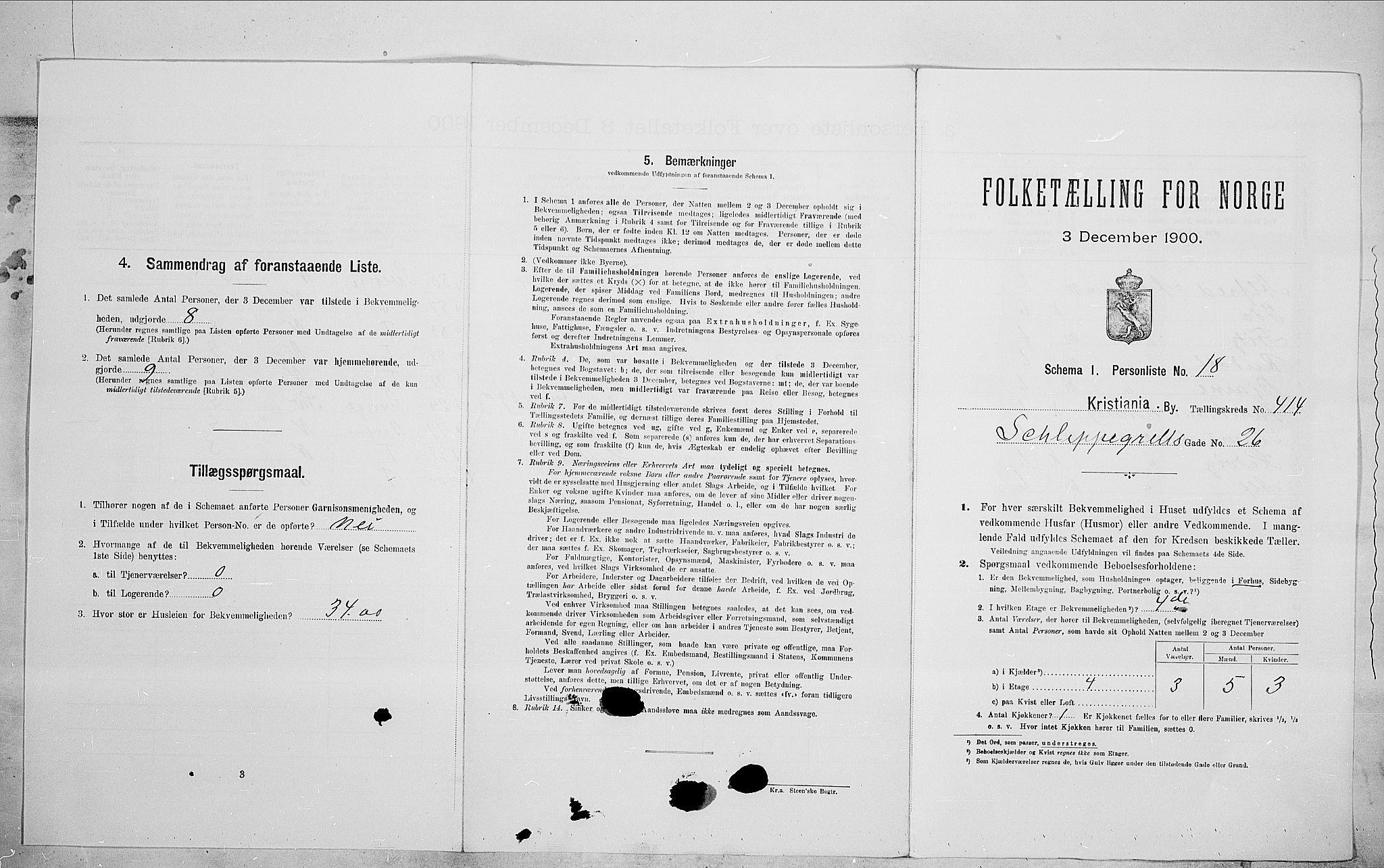 SAO, Folketelling 1900 for 0301 Kristiania kjøpstad, 1900, s. 80311