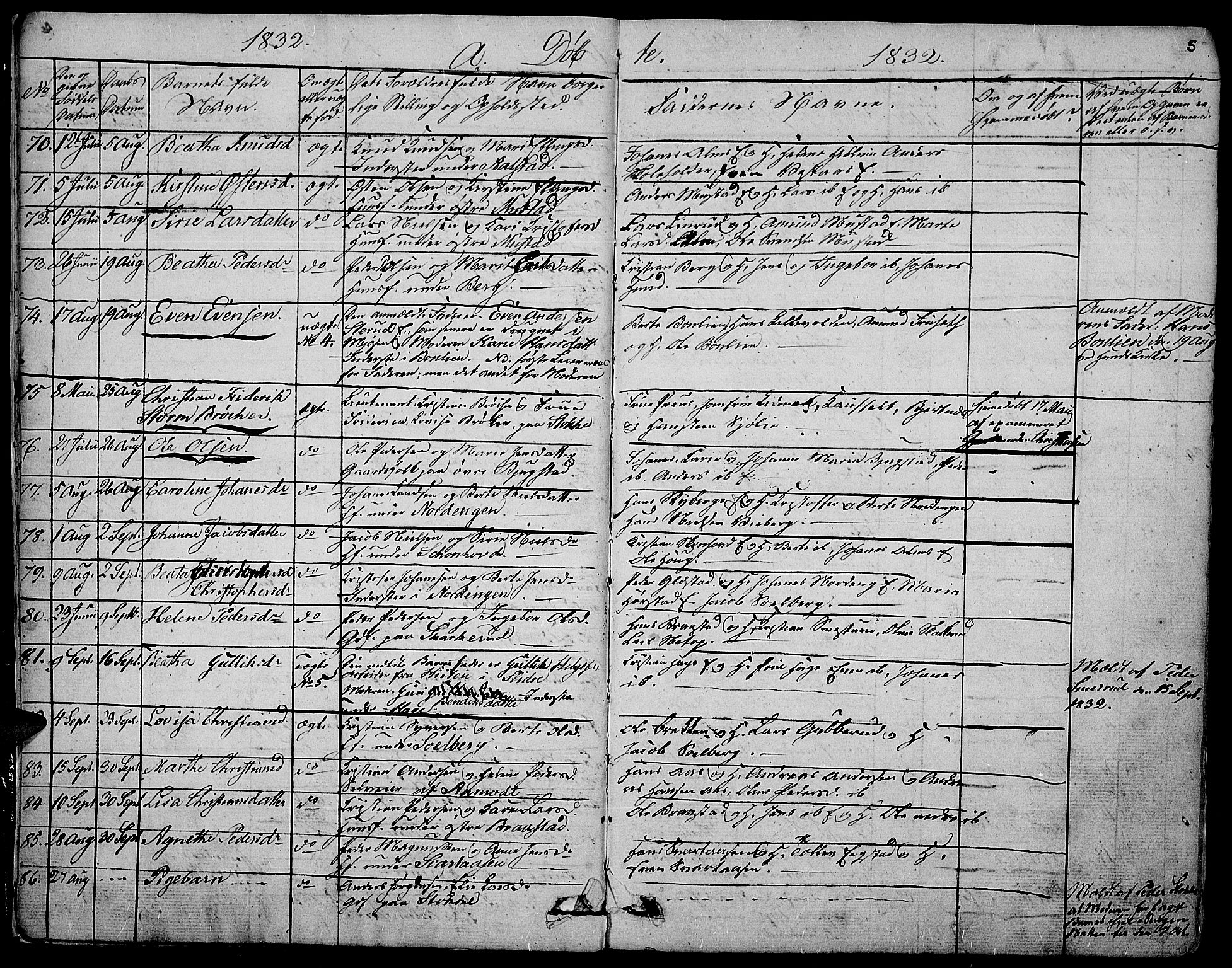 Vardal prestekontor, AV/SAH-PREST-100/H/Ha/Hab/L0004: Klokkerbok nr. 4, 1831-1853, s. 5