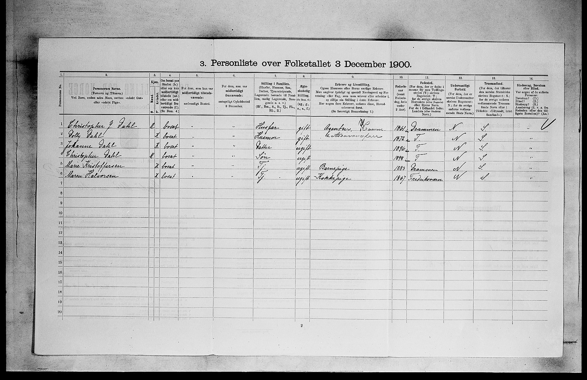 SAO, Folketelling 1900 for 0301 Kristiania kjøpstad, 1900, s. 9708