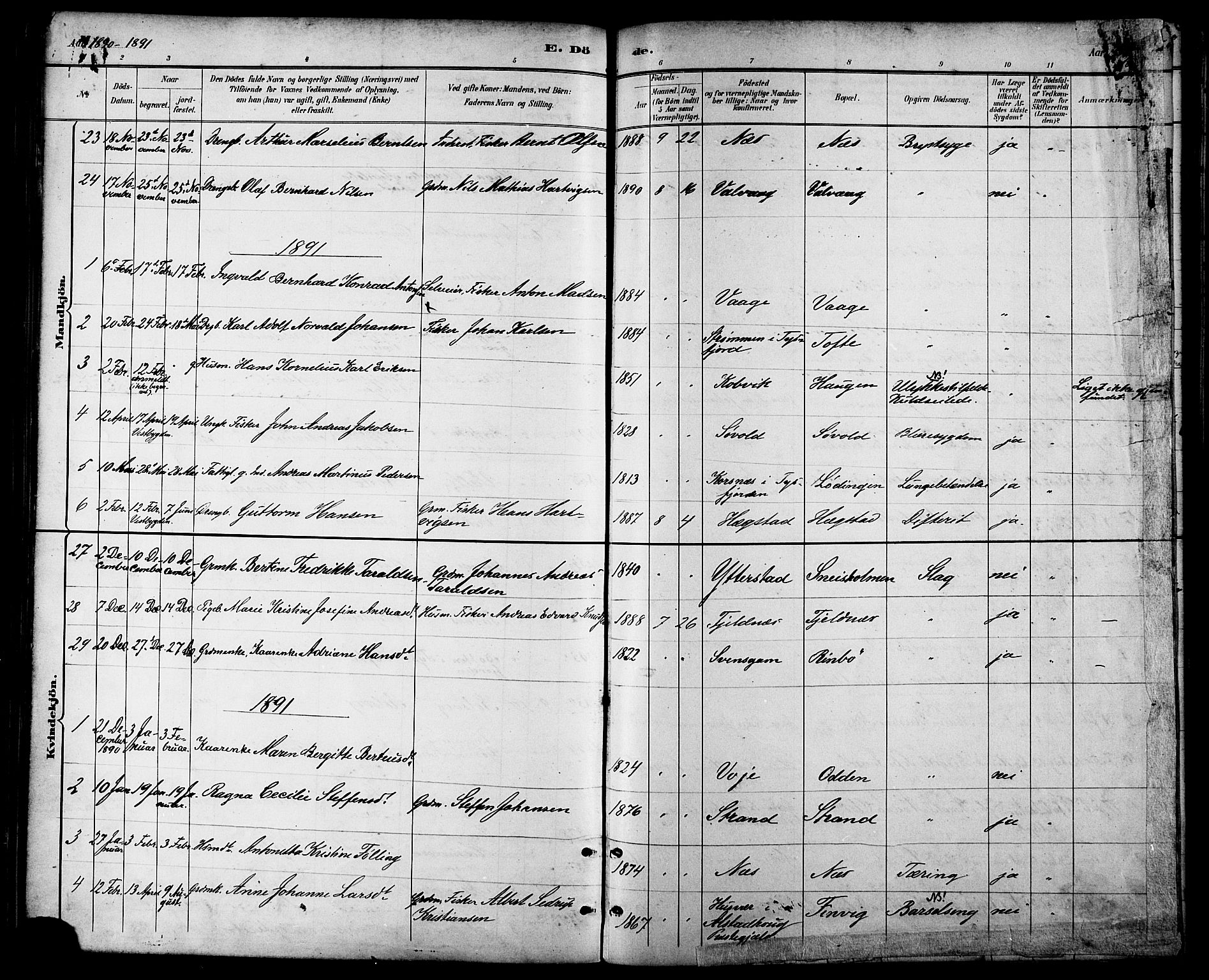 Ministerialprotokoller, klokkerbøker og fødselsregistre - Nordland, SAT/A-1459/872/L1035: Ministerialbok nr. 872A10, 1884-1896, s. 238